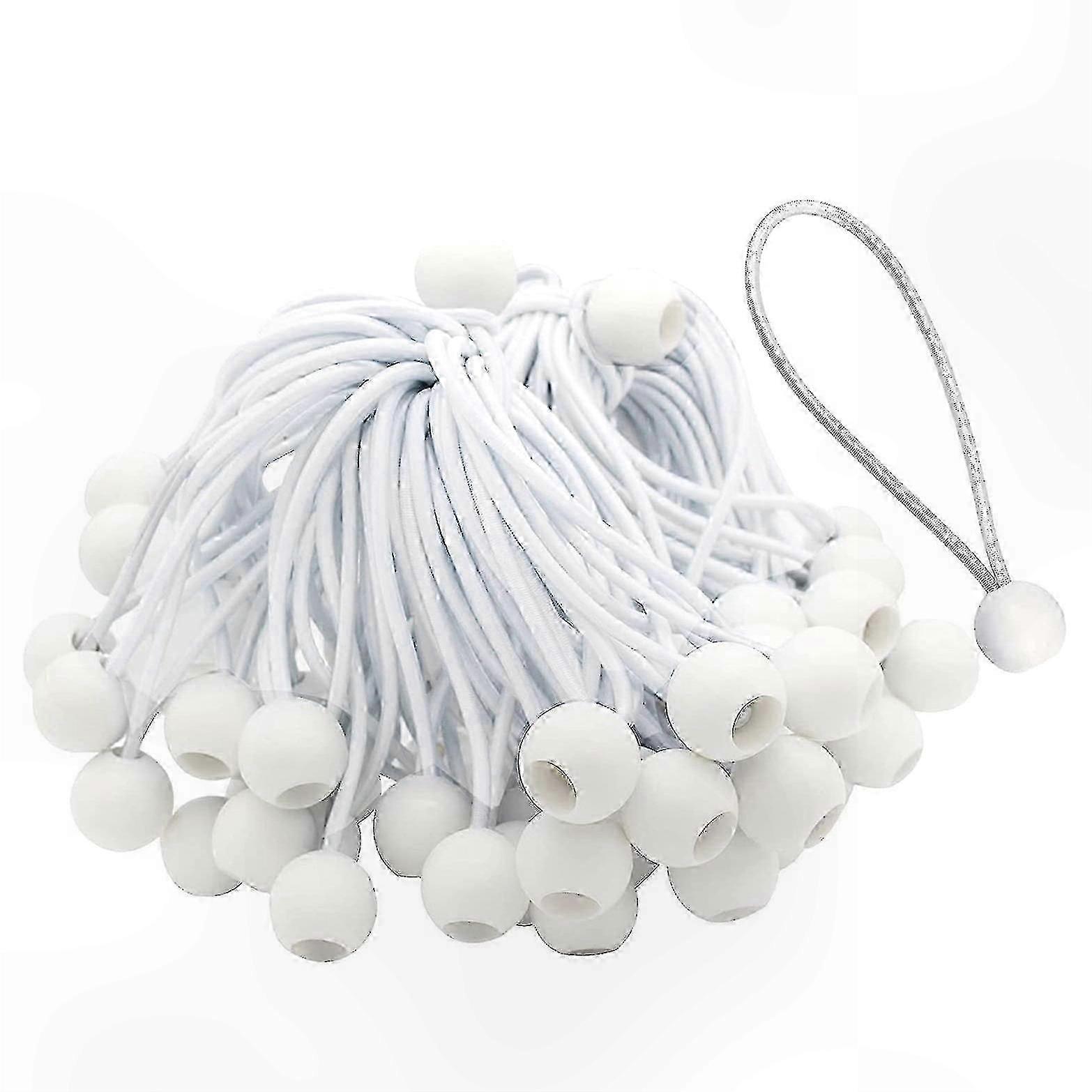 50 قطعة حبل بنجي مع كرات روابط مرنة بنجي تبديل العلاقات (أبيض)