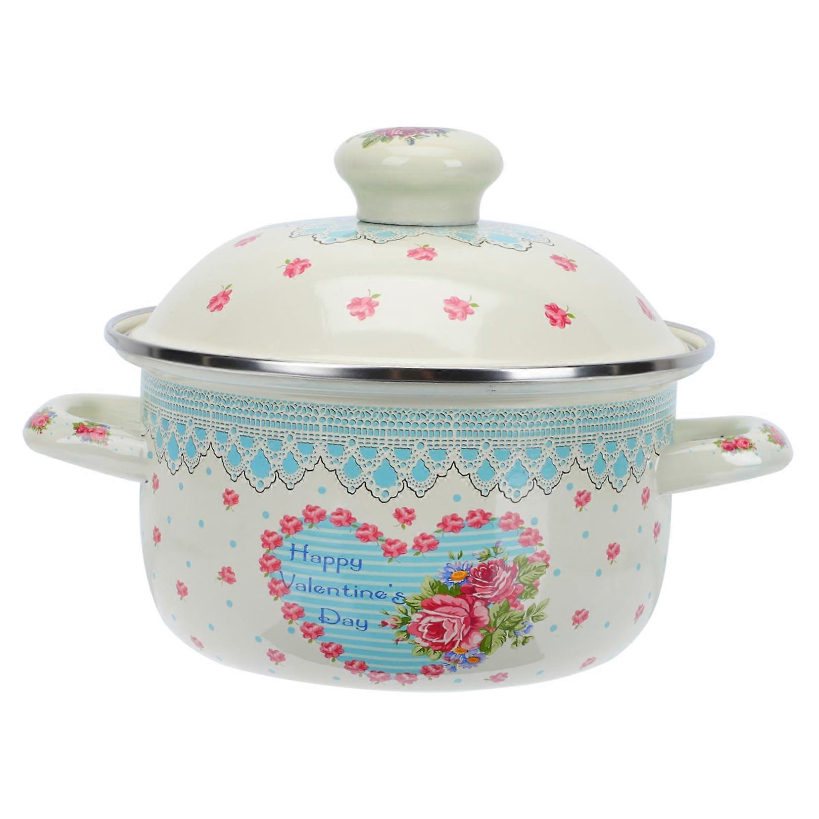 1 Piece Practical cm with Lid Sturdy Soup Pot for Gas and Induction Cooktops Easy to Use and Clean Double Handle for Safe Cooking