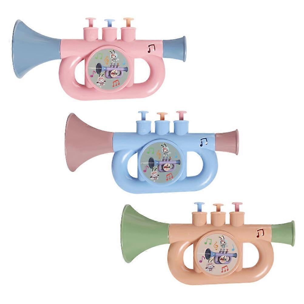 Musical Potential Development Toy Horn For Children Trumpet Shape 3 Pcs Assorted Color