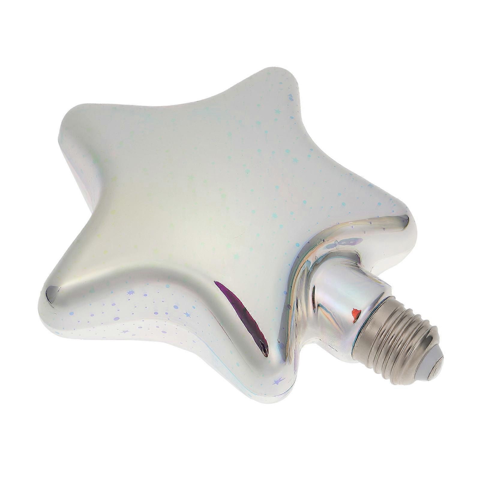 Unique Pentagram Shape Decorative Bulb For General Users Perfect For Party And Home Decor In Silver 1Set