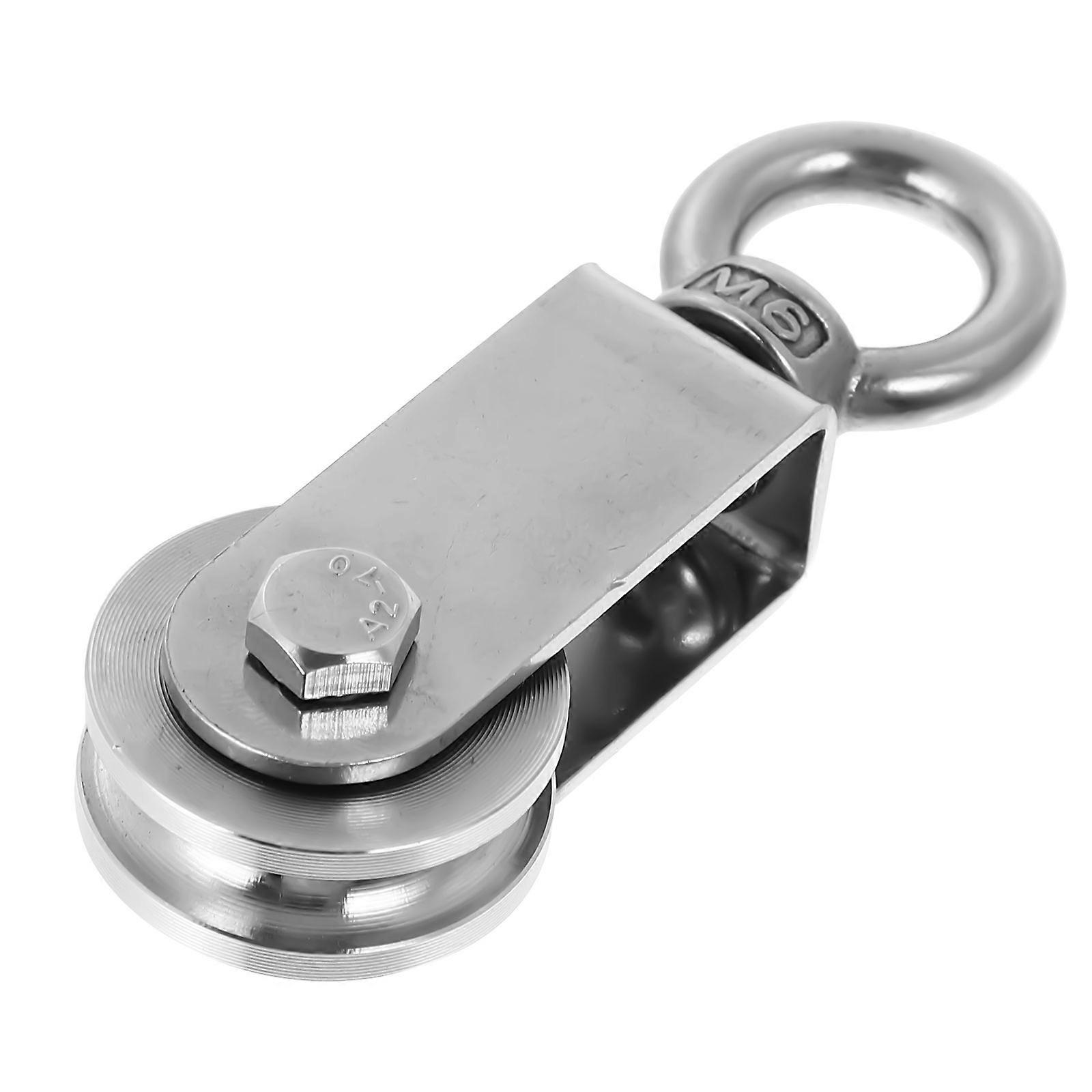 Cable Pulley Heavy Duty Track Pulley For Lifting Operations 8.60X1.80X1.63cm Silver Smooth Sliding 1Pc