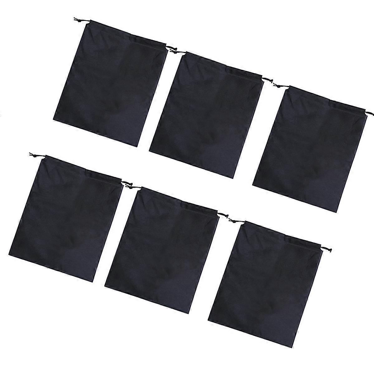 Black Nonwoven Fabric Drawstring Bag for Home Use Ideal for Travel and Daily Storage 40x30cm