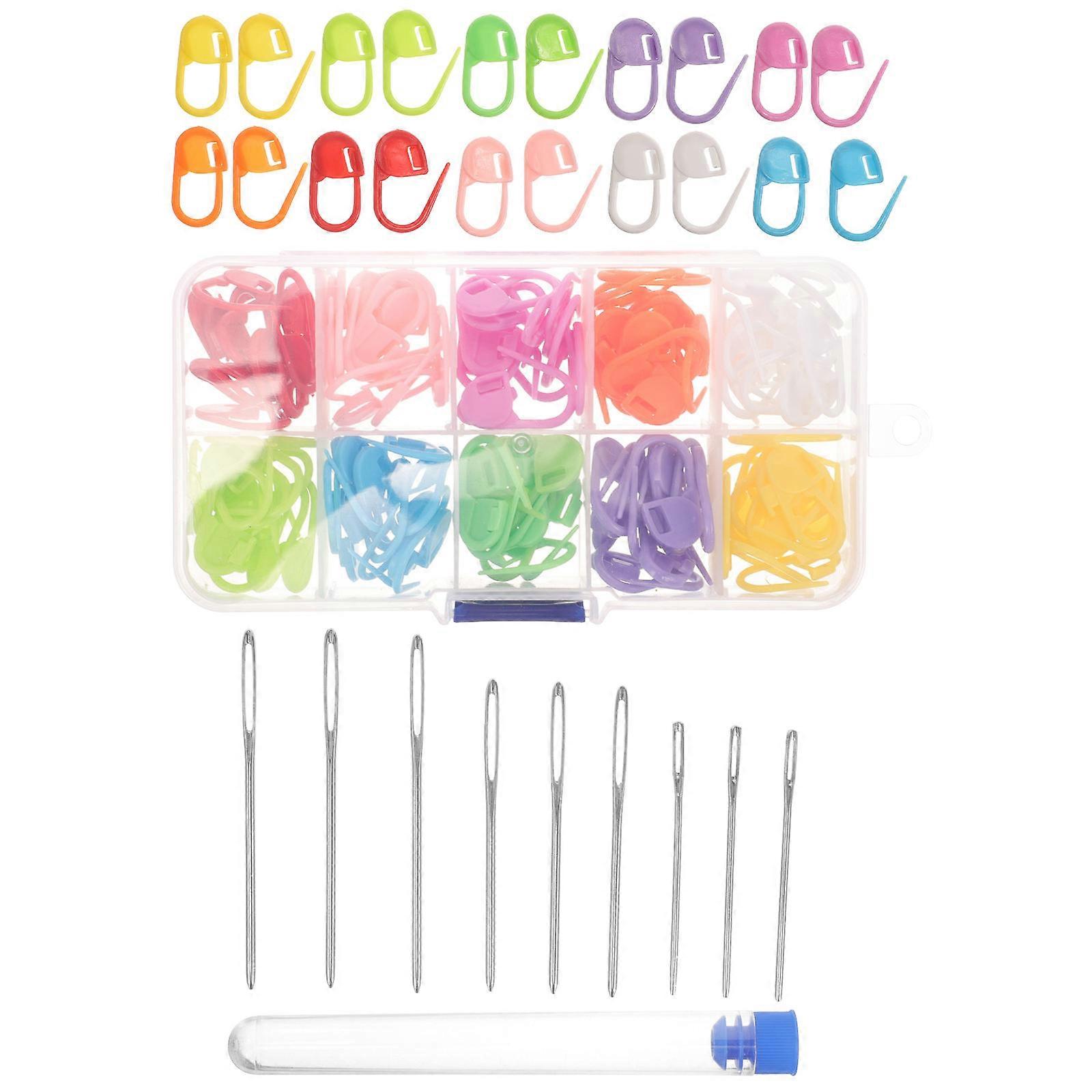 Here's a polished product description for your colorful plastic stitch markers:
**Colorful Plastic Stitch Markers for Knitting & Crocheting –