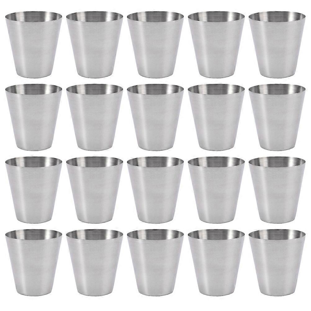 20pcs Portable Stainless Steel Drinking Cups – Easy to Clean, Stackable Design for Outdoor Use, Picnics, Bars, and Camping