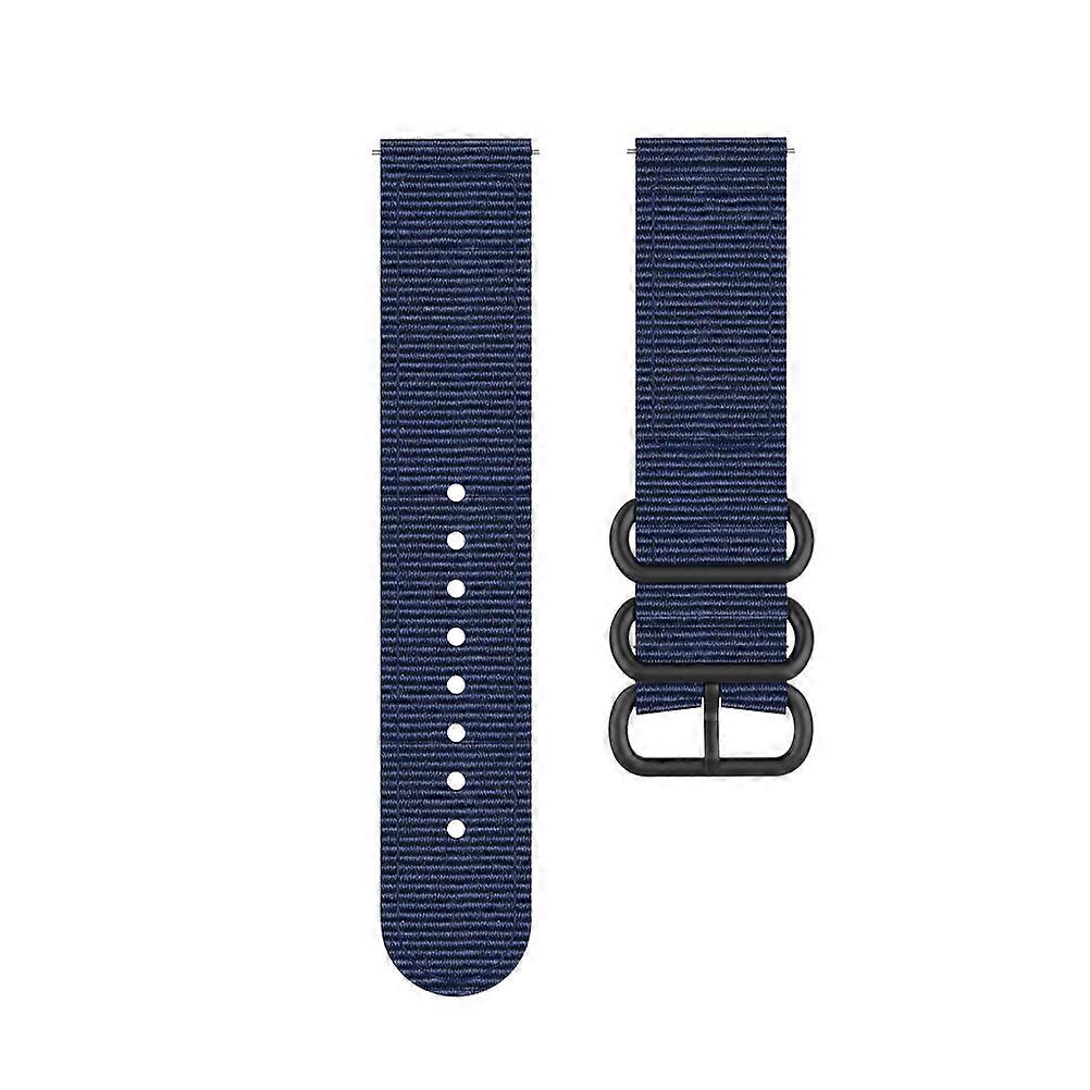 Nylon Quick Release Watch Strap Solid Color Wristband Compatible With Garmin Forerunner 245M/645 Dark Blue Simple Design For Daily Use 1Pcs