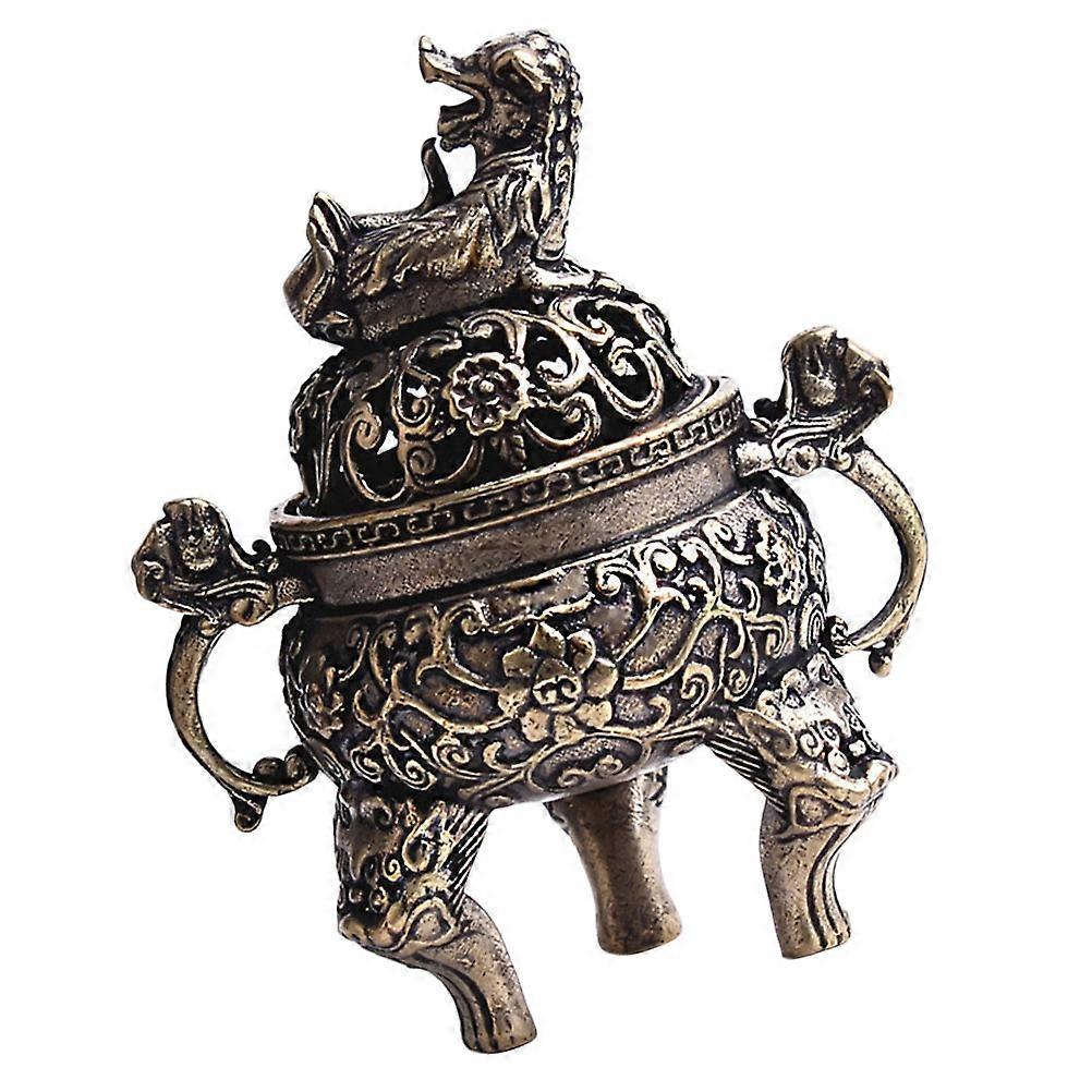 Brass Censer Desktop Incense Burner Holder for Home, Study, Yoga & Meditation – Antique Style Ornament