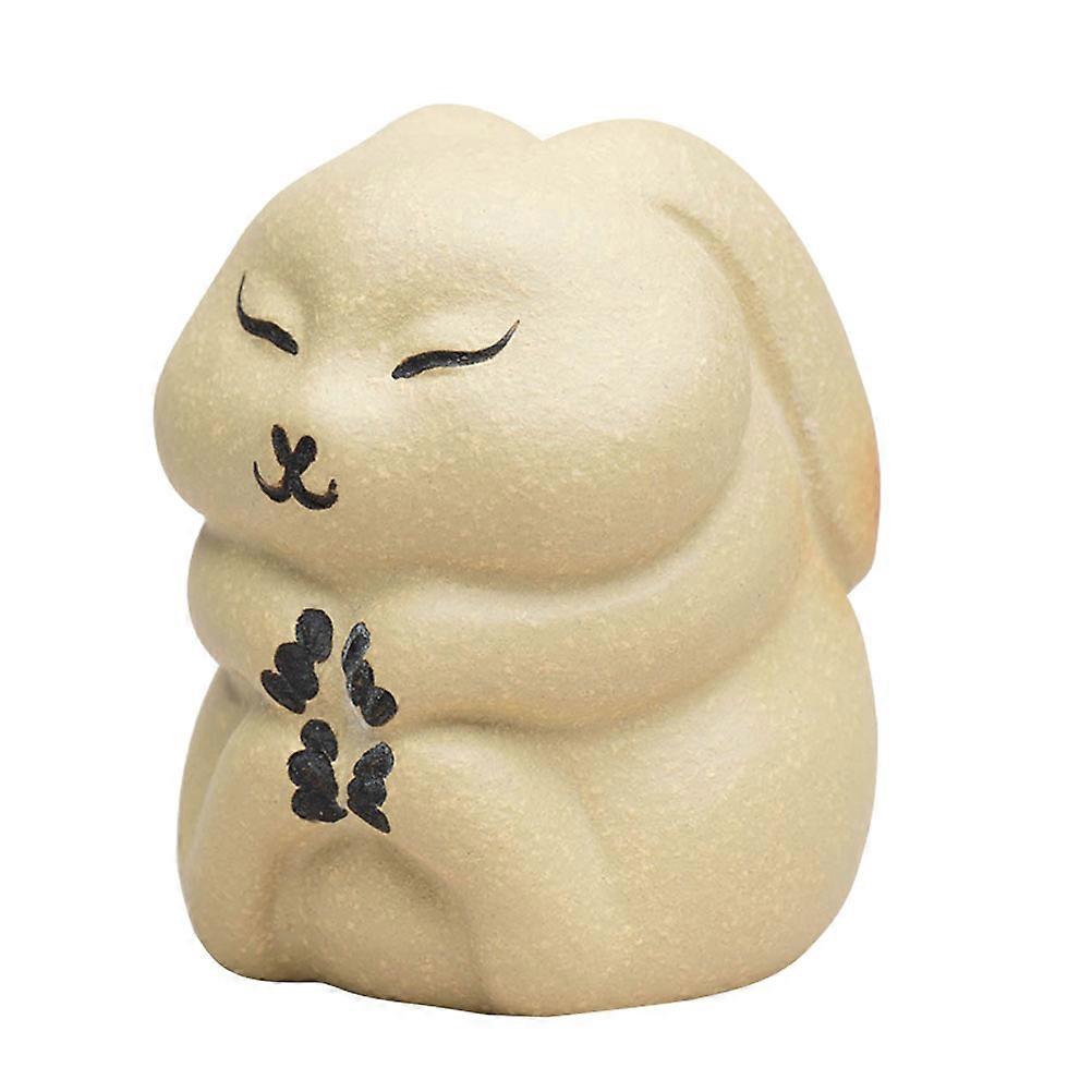 Charming Pet Ornament for Indoor Outdoor Tea Tables – Realistic Rabbit Sculpture with Fine Workmanship