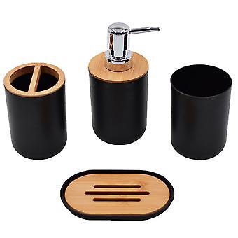 Badezimmerzubehr Set Bambus Kunststoff Badezimmer Kit Zahnbrstenbecher,  Seifenspender, Seifenschale, Toilettenbrstenhalter, Mlleimer | Fruugo DE