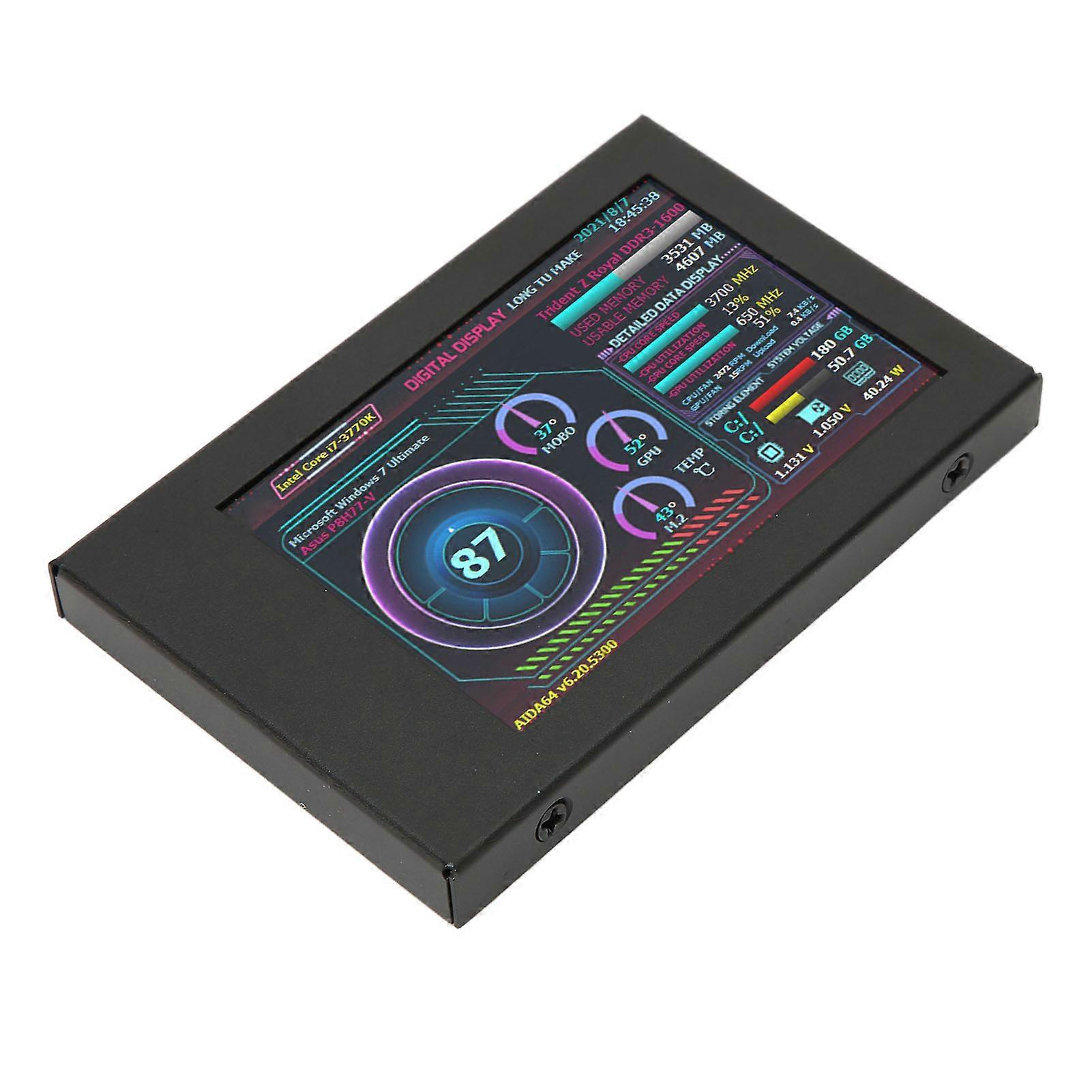 3.5in Computer Temp Monitor IPS USB Mini Screen AIDA64 PC CPU RAM Data Monitor PC Sensor Panel Dynamic Display Monitor 