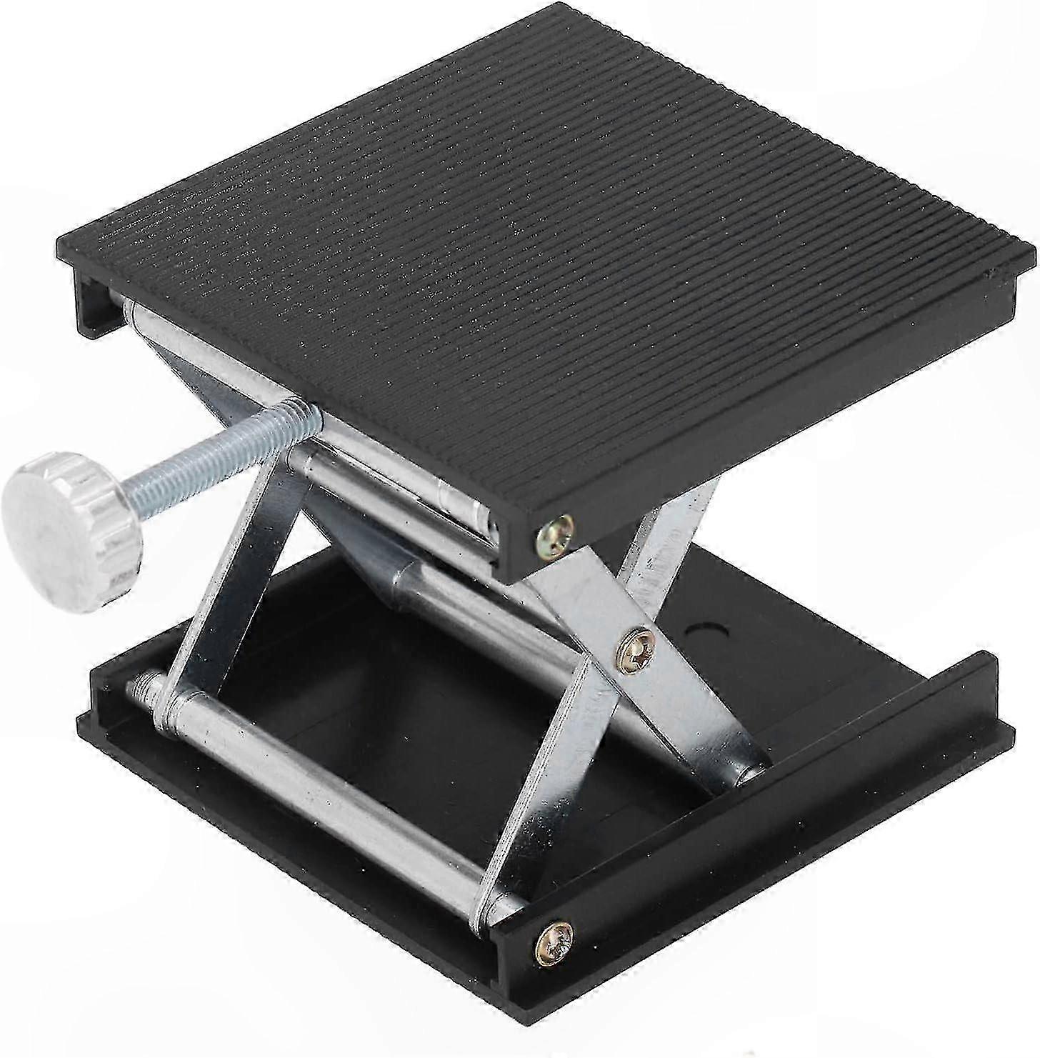 Adjustable Height Lab Lift Table with Manual Control, Aluminum Alloy Platform for Laboratory Use (Black)
