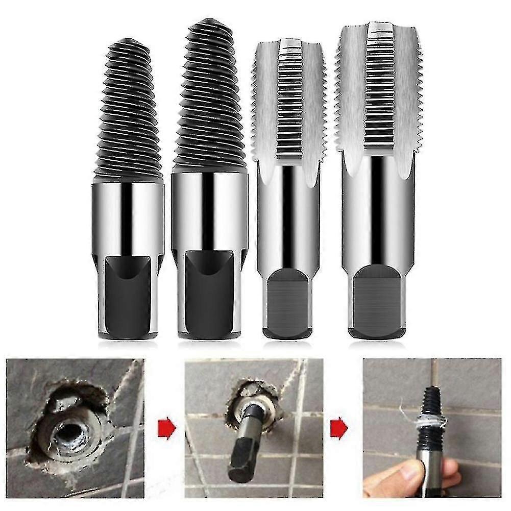 1/2 & 3/4 Inch Pipe Thread Repair Tap, Broken Screw Extractor Hardware Tools Set