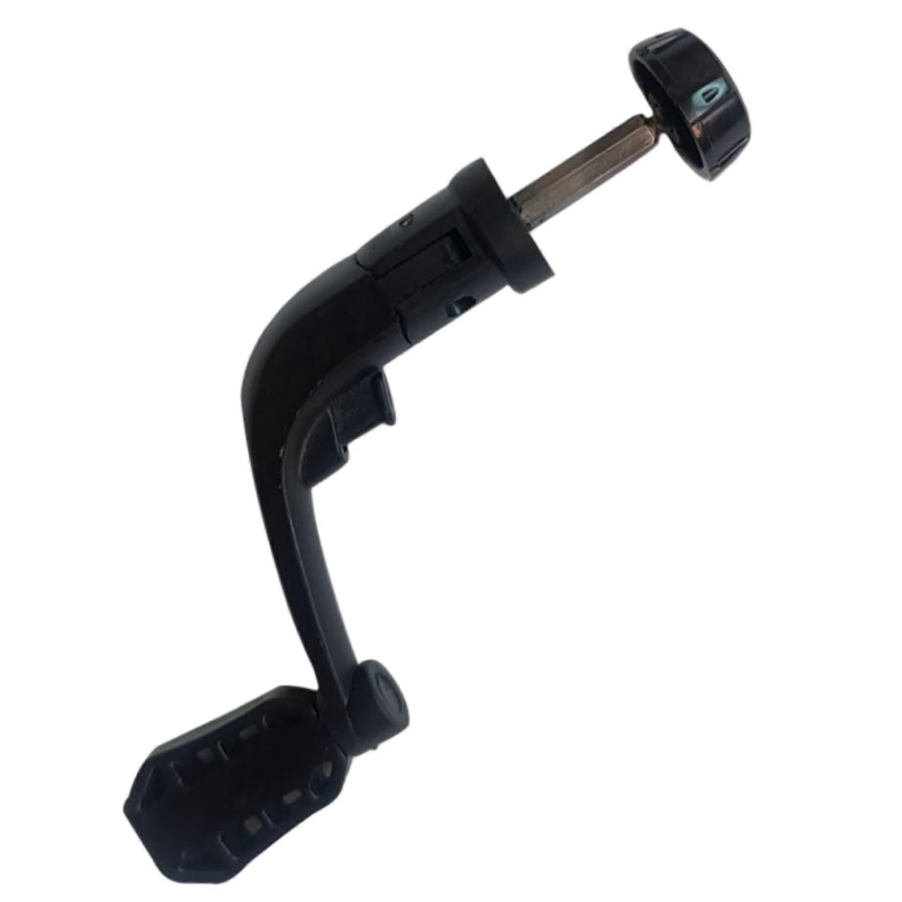 Fishing Reel Handle, Metal Replacement Spinning Reel Handle with Plastic Knob, Foldable Fishing Tools Accessories, Black