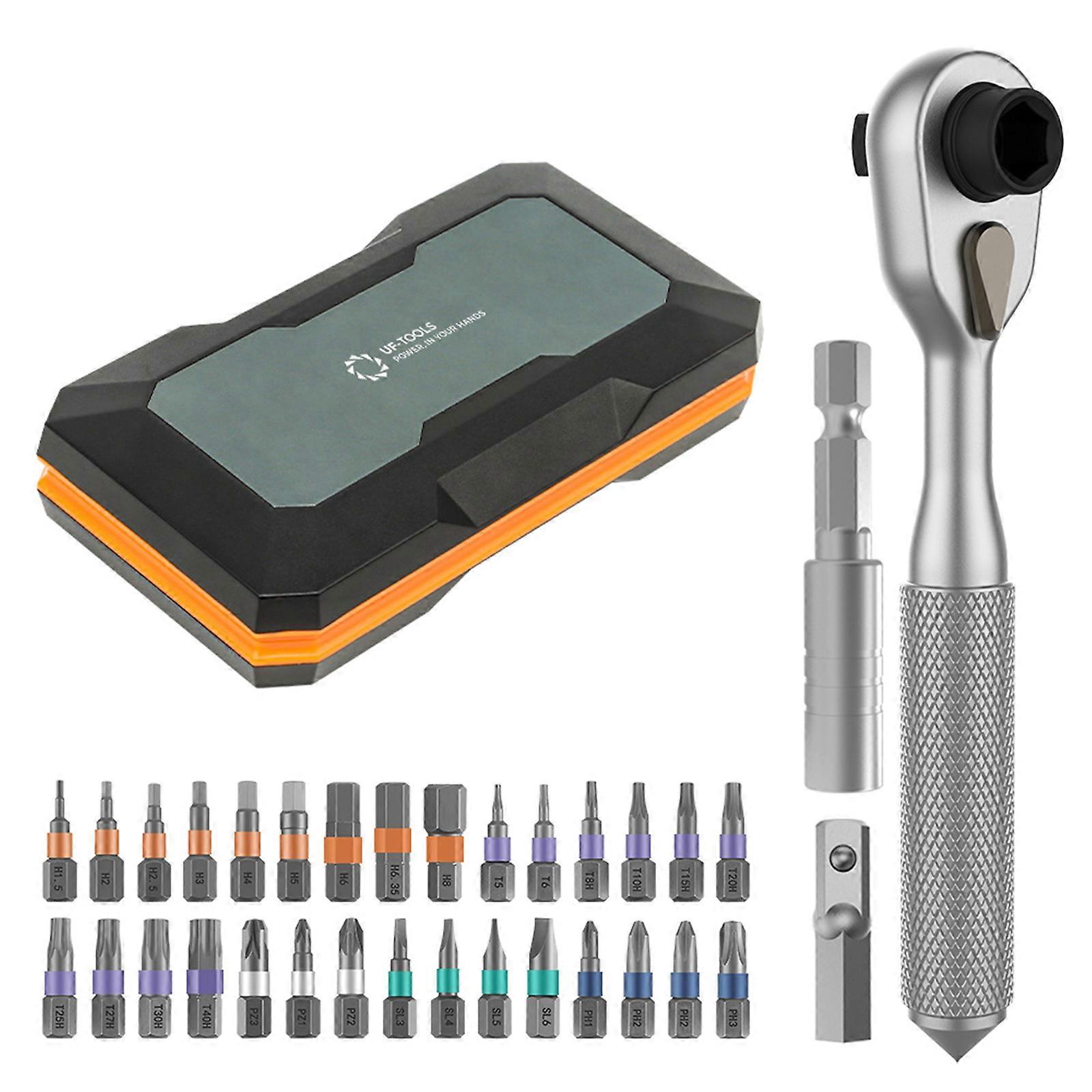 42 in 1 Industrial Drives Socket Ratchet Wrench Set with Bit Socket Set Extension Bar Mechanic Tool Kit with Storage Case Multicolor