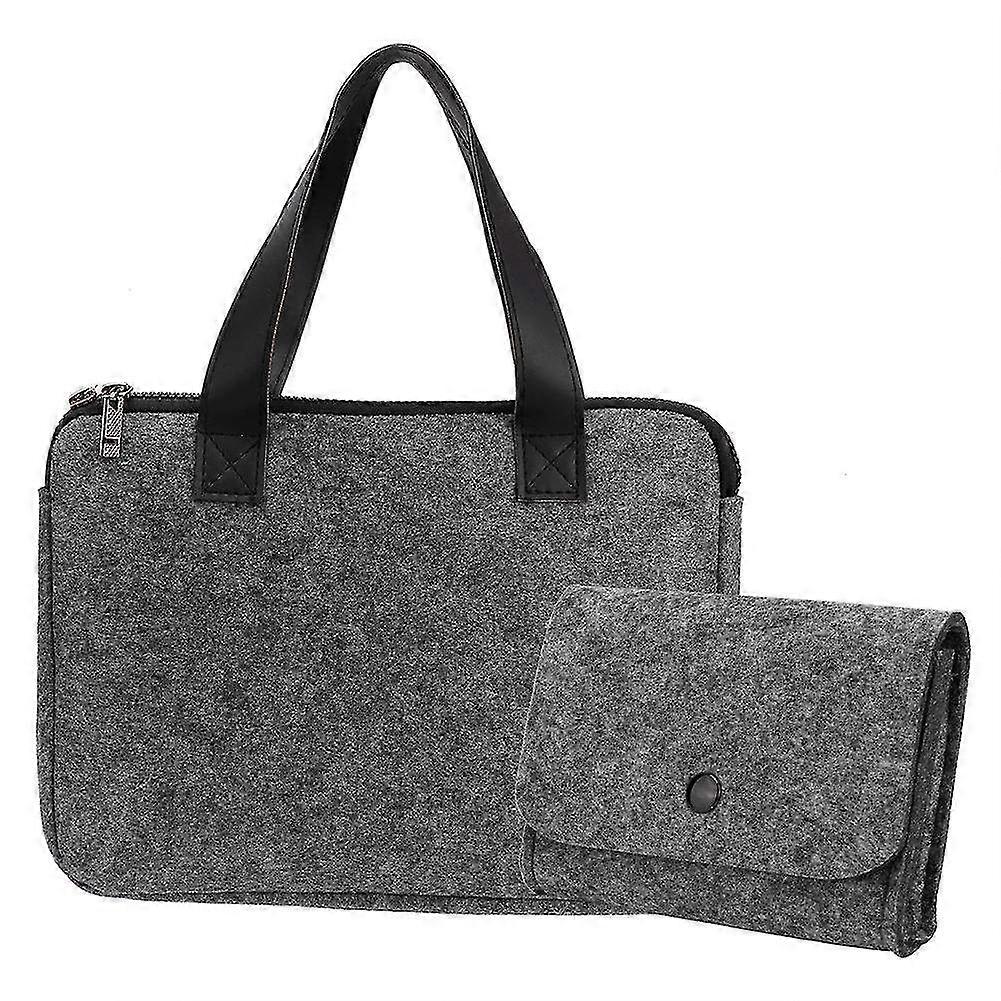 Portable Multipurpose Felt Notebook & iPad Carry Bag Holder with Wallet - Stylish Organizer for Tablets & Essentials (S)