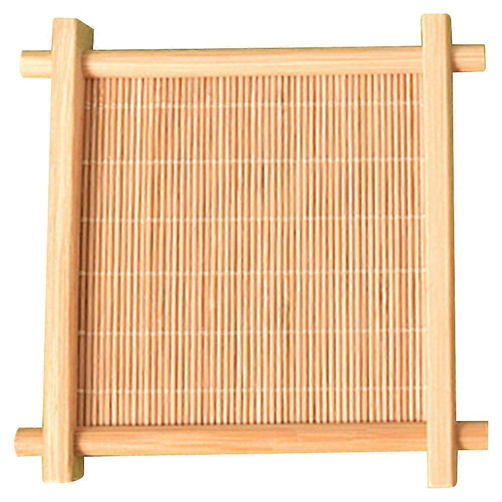 Bamboo Hamster Cooling Mat 5Pcs Square Design For Summer Use Light Brown Small Pets Resting Area