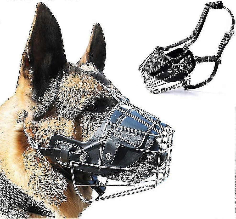 Super Metal Muzzle Leather Dog Muzzle for Large Breeds