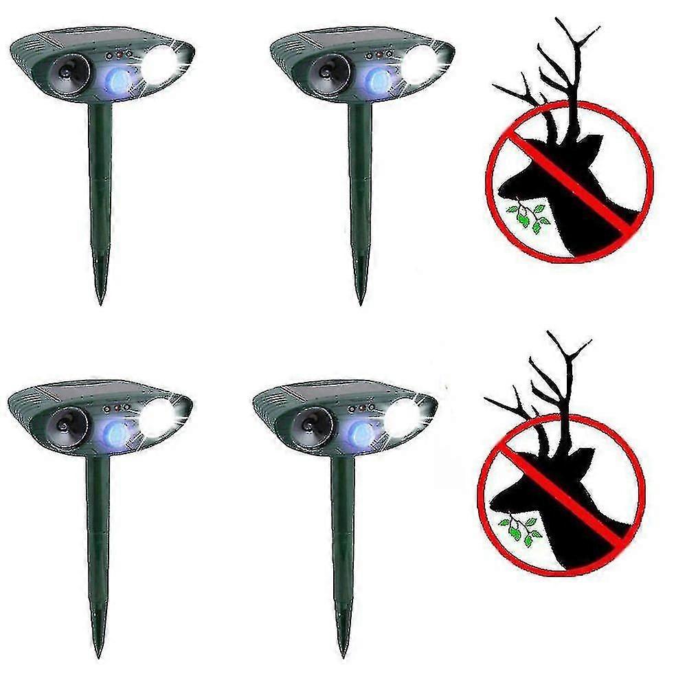 Ultrasonic Deer Repeller - 4 Pack - Solar Powered - Get Rid of Deer in 48 Hours