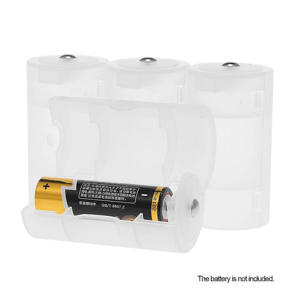 4 Pcs Battery Converter Adaptor AA to D Size Battery Protective Case Holder PP Material
