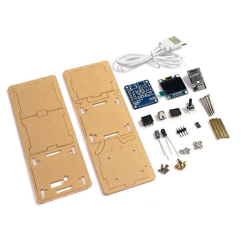 Esp8266 Mini Electronic Clock Diy Kit 0.96 Inch Oled Display Support 2.4G Wifi Networking with Case