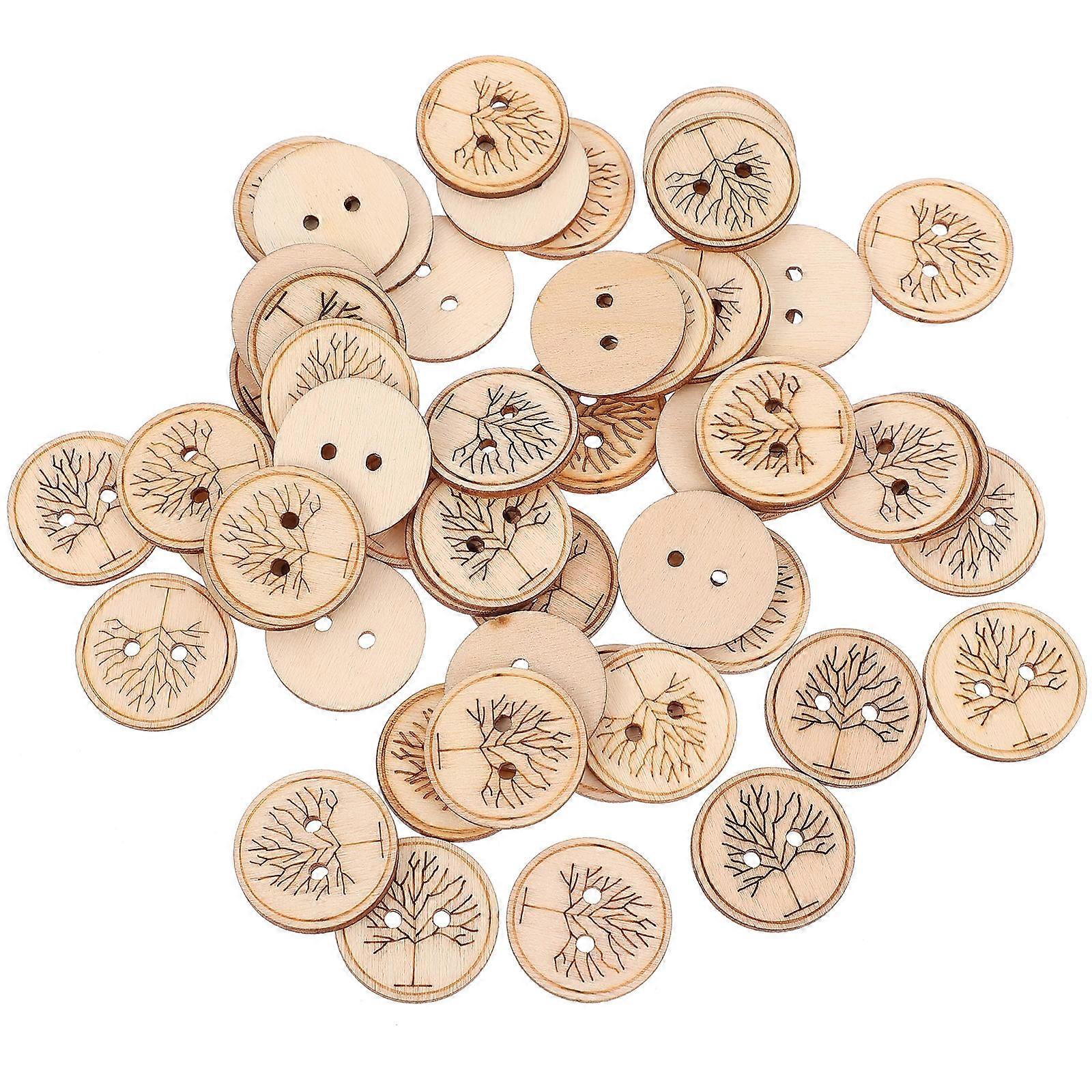 Wood Pieces for Crafts Tree Slices Khaki Wooden Material for Diy and Craft Making 100Pack
