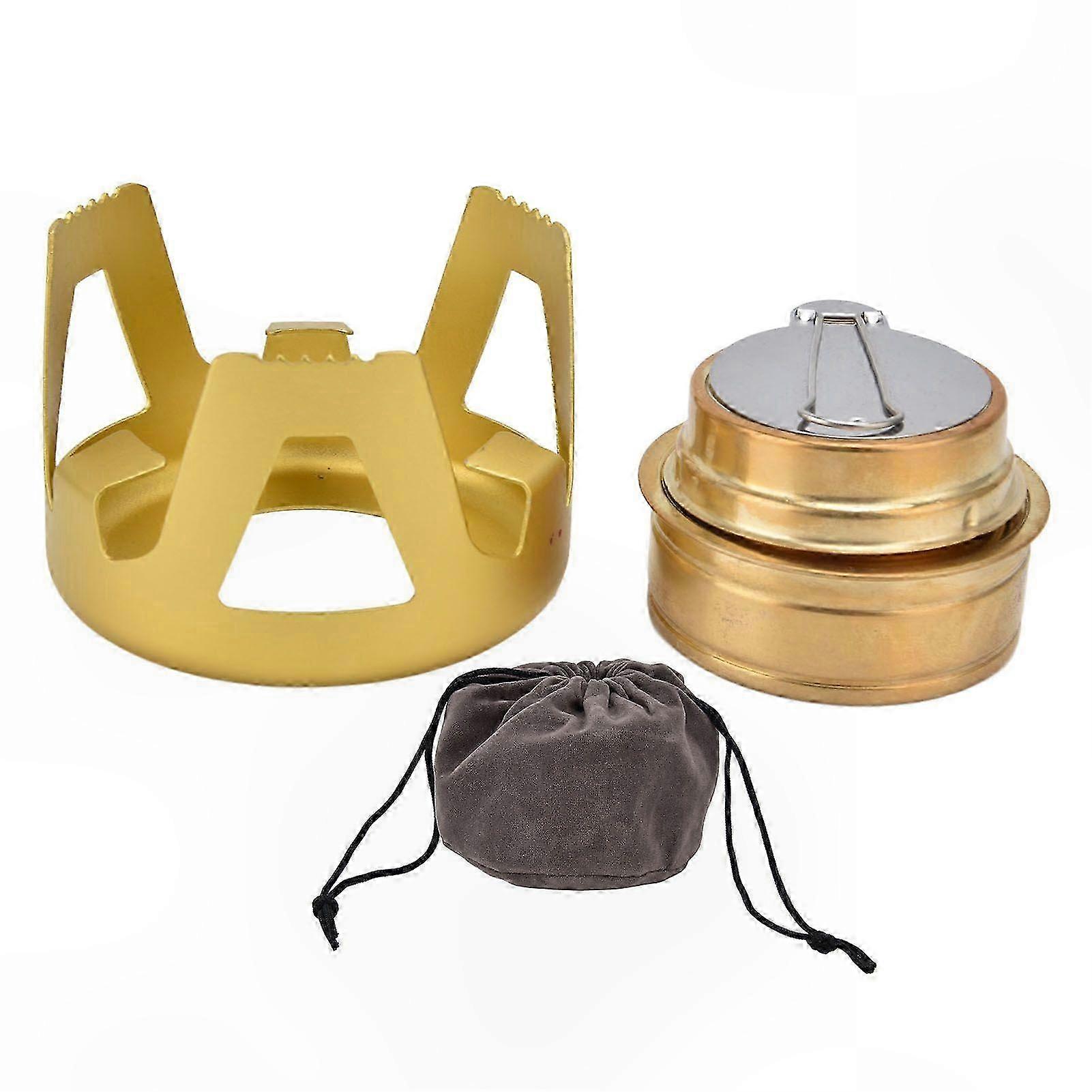 Portable Windproof Camping Stove with Stand for Outdoor Use Yellow