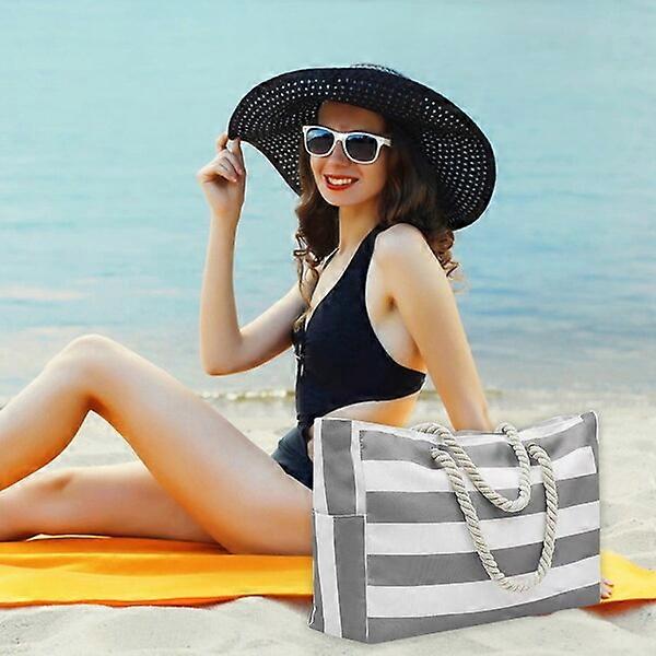 Ladies' beach bag, with zippered pockets, sand-proof, easy to clean, compact and portable