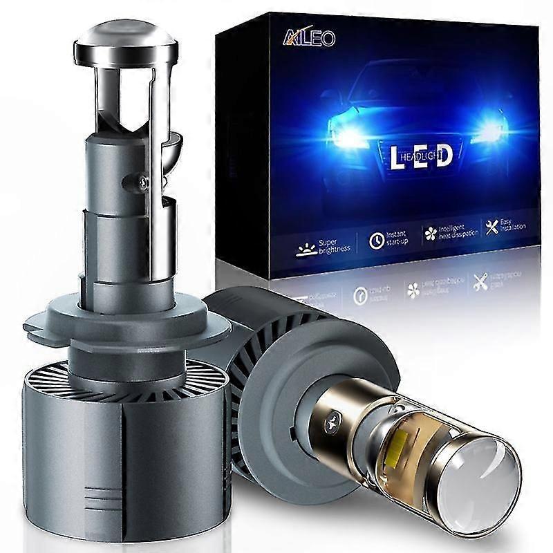 2-Piece H7 LED Mini Projector Lens Kit for Auto Bulbs 16000LM 80W H11 9005 HB3 9006 HB4