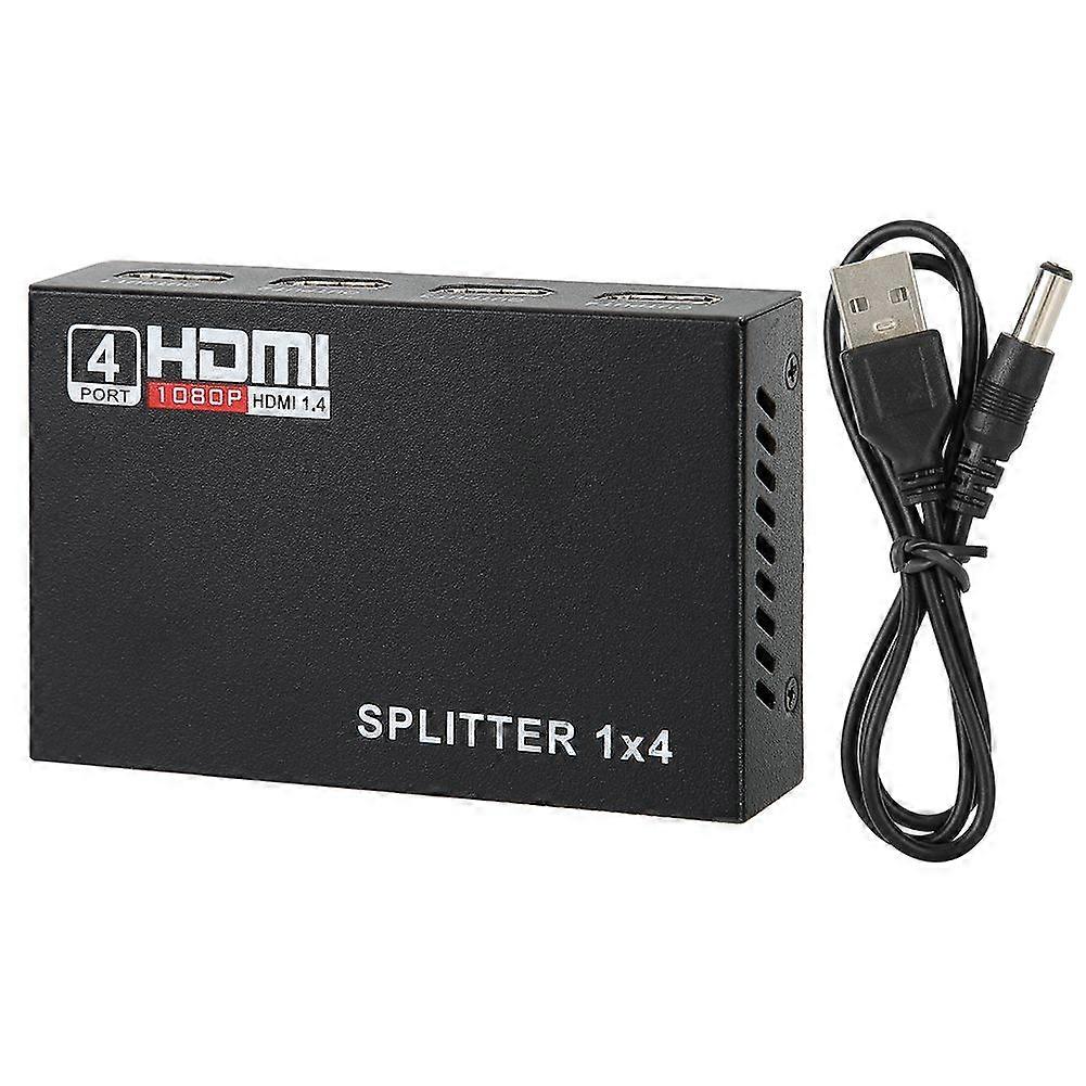 HDMI Splitter 1 Input 4 Output Switcher 4 Port Hub Repeater Amplifier V1.4 3D 4K 1080p
