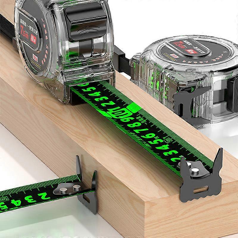 1PCS Self Locking Steel Tape Measuring Tool High-Precision Laser Inkjet Code Box Ruler Measure Fluorescent Widened Meter Ruler