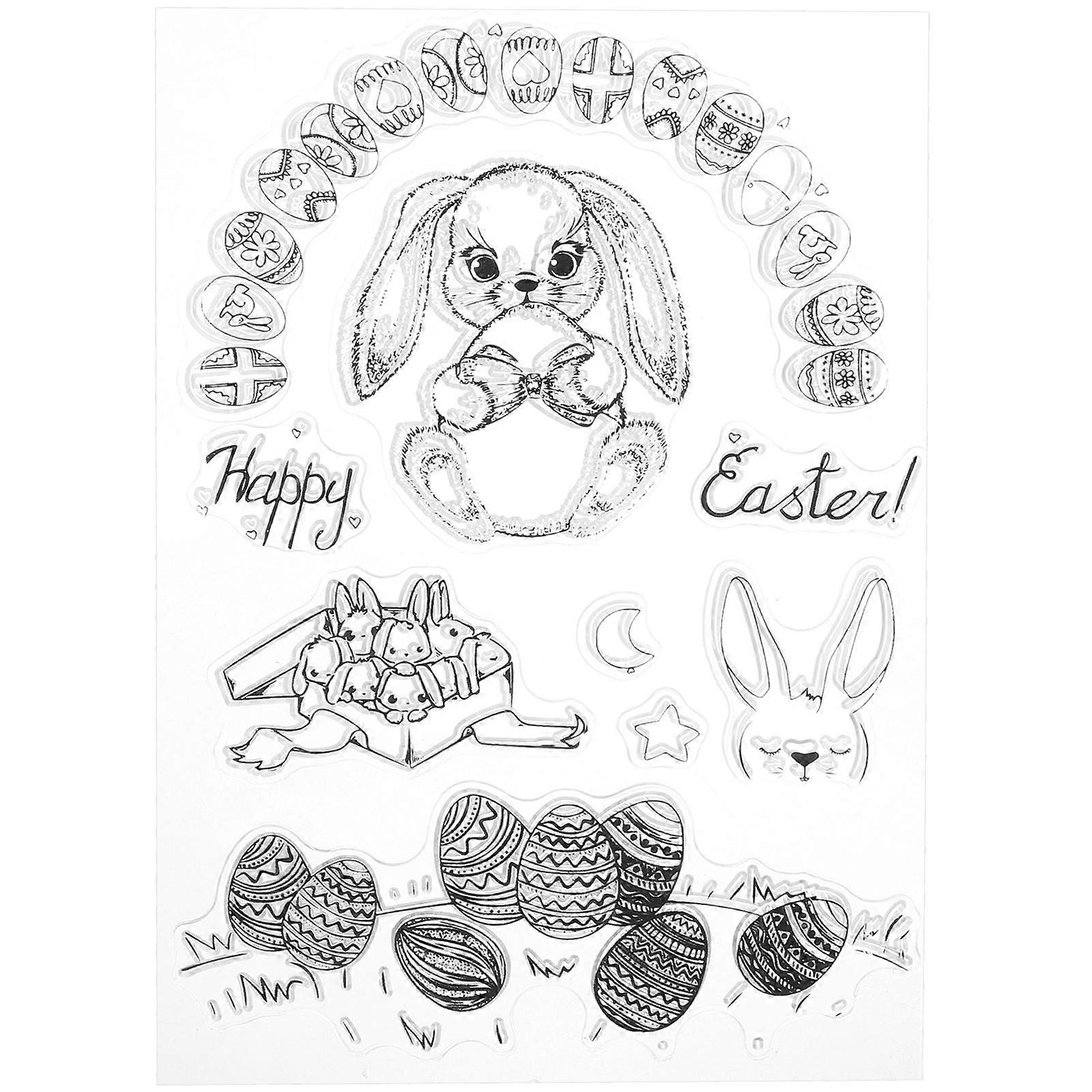 Small Decorative Clear Stamp For Easter Projects And Crafts Flat Silicone Material 15.50X11.00X0.30CM 1Pack
