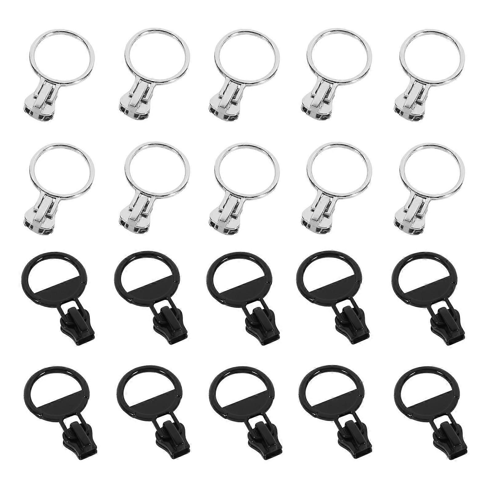 Metal Zipper Pull Tabs for DIY Use Assorted Color Sturdy and Durable 20 Pieces