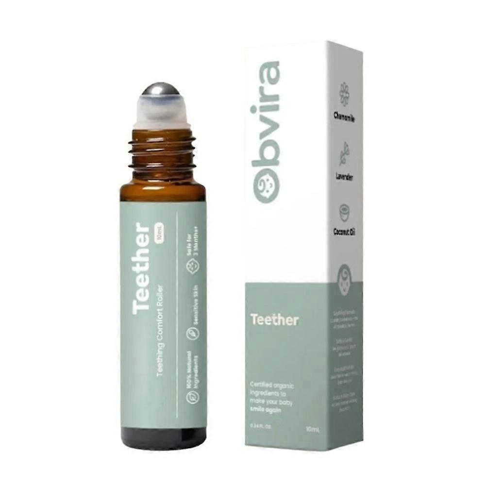 1-3X Teething Roller, Natural Teething Relief Roller with Organic Essential Oils, Baby Teething Oil Roller, Reduce Teething Discomfort