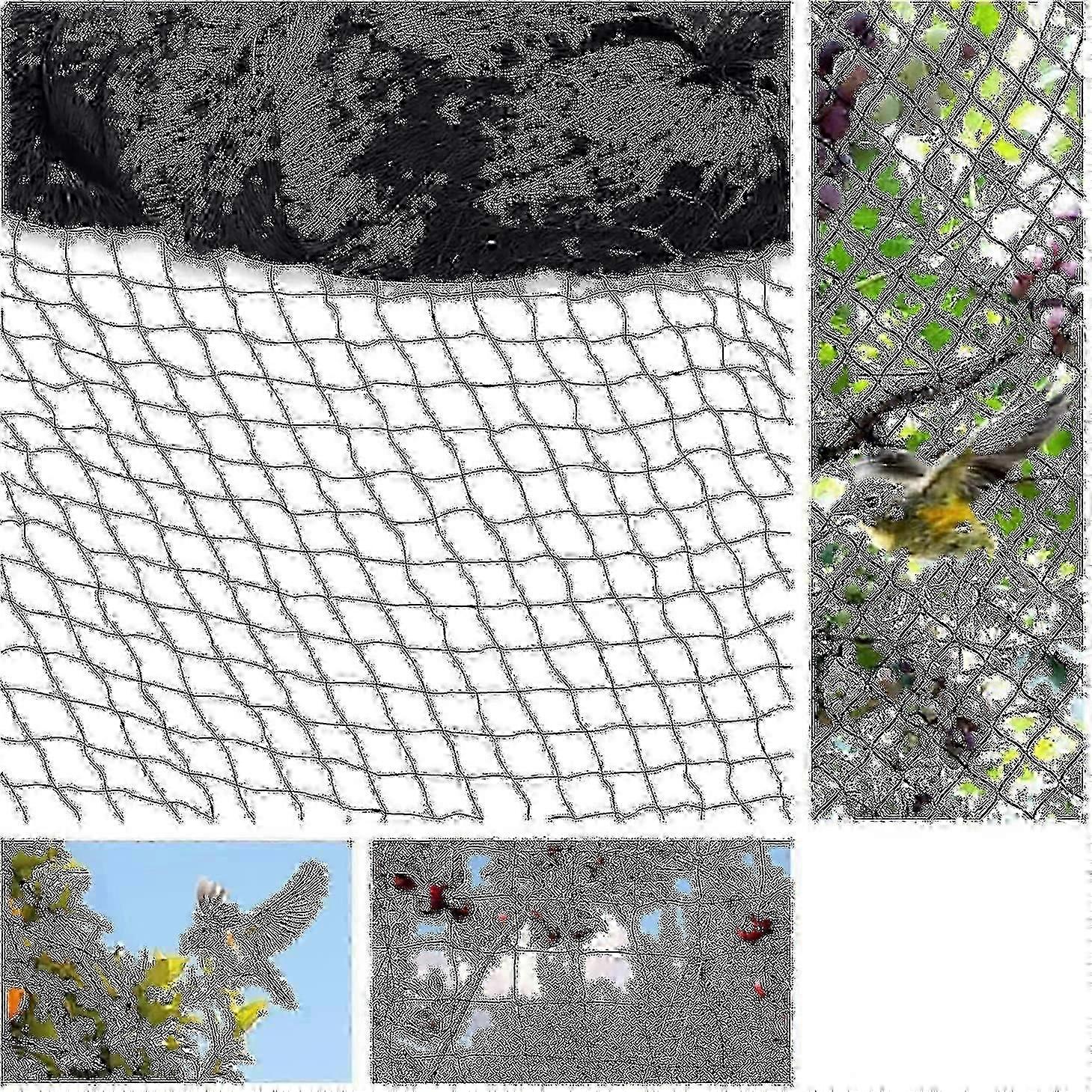 Rete di protezione per uccelli, 15 m x 15 m, rete per uccelli, rete per piante, rete per laghetti, rete da giardino, fori grandi 5 x 5 cm