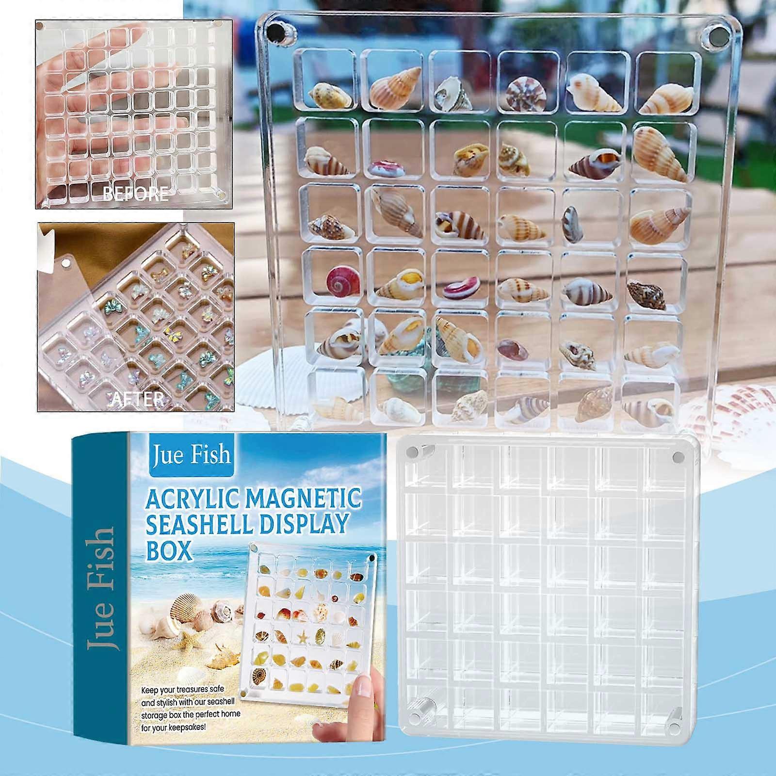 Acrylic Magnetic Shells Display Box Display Storage Box High Transparency Collection Decorative Specimen Multi-functional Transparent Box WUD7558