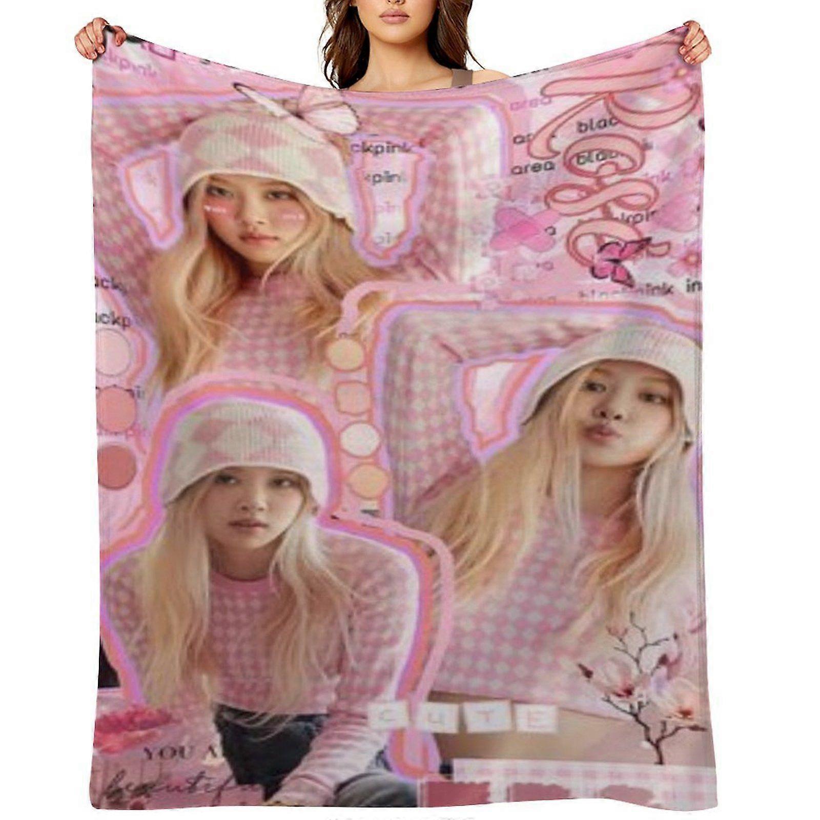 BLACKPINK رمي بطانية هدية ، بطانية من الفانيلا ، مناسبة للرجال والنساء ، مناسبة لجميع الفصول ، بطانية دافئة ، ديكور منزلي (193) 125x100 سم