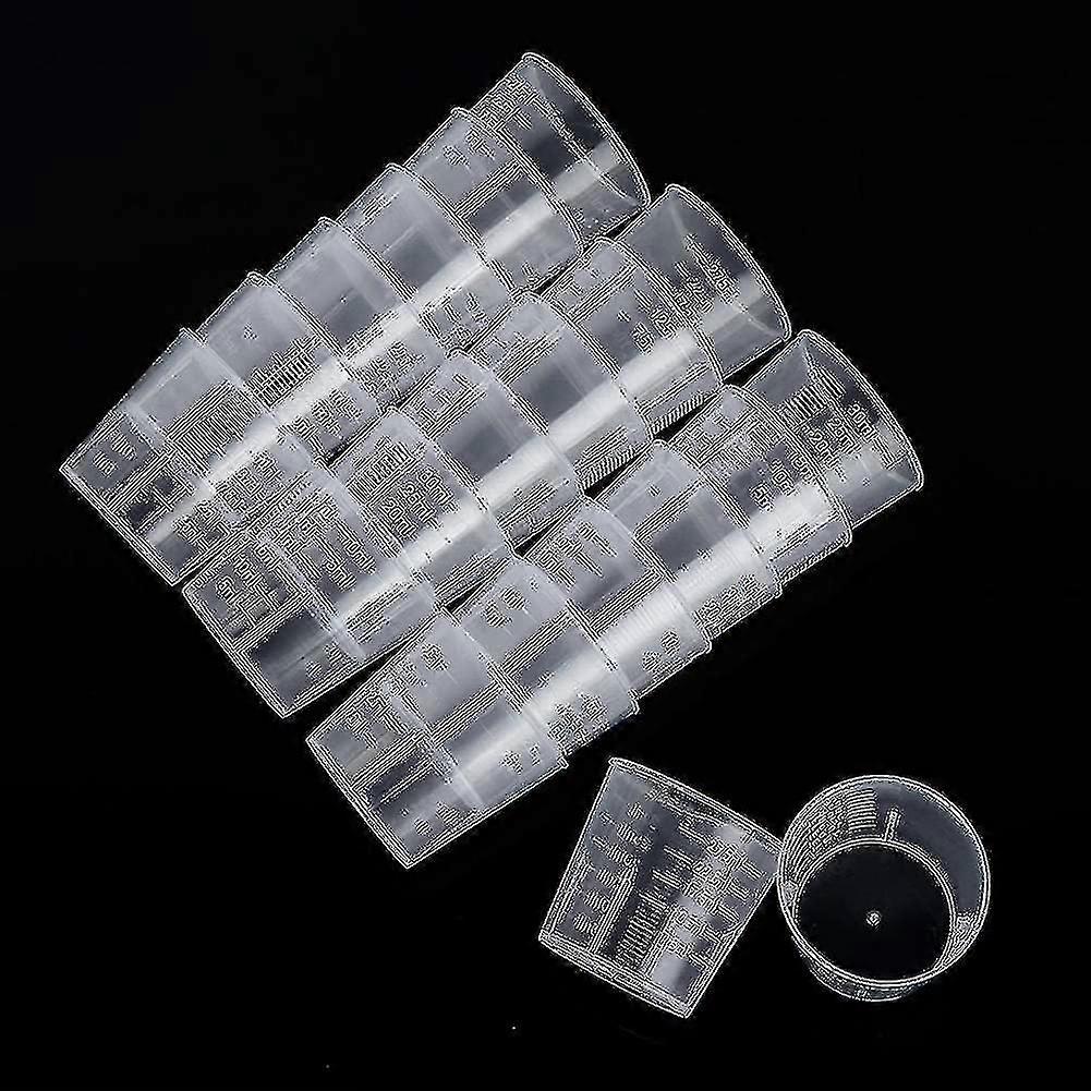 100pcs 30ml Clear Measuring Cups with Scale - Plastic PP Lab Containers with Lid