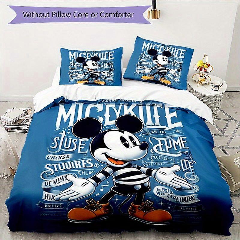 TE183 Blue Mickey Mouse Print Set Bedding Duvet Cover Pillowcase Home Decoration Christmas Decoration Bedroom Duvet Cover Happy Christma