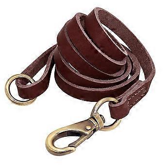 Real Leather Dog Koppel 150cm Husdjur Walking Training leder äkta läder (brunt)