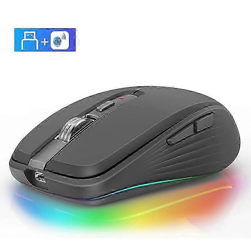 Fmouse M303 2400DPI Bluetooth & 2,4G Dual-Modi wiederaufladbare RGB-Maus