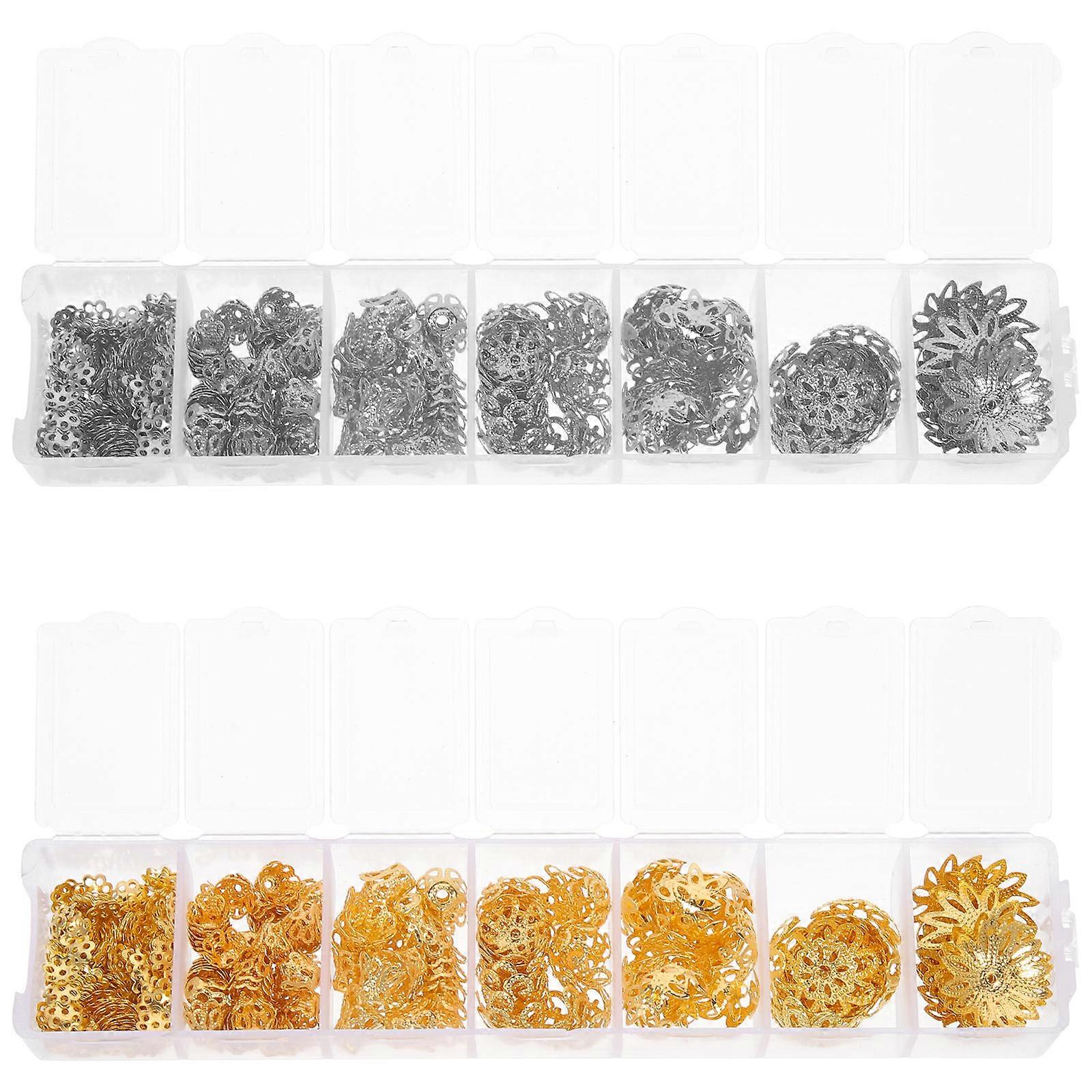 Jewelry Making Flower Bead Caps Alloy for Crafts with 10 Boxes