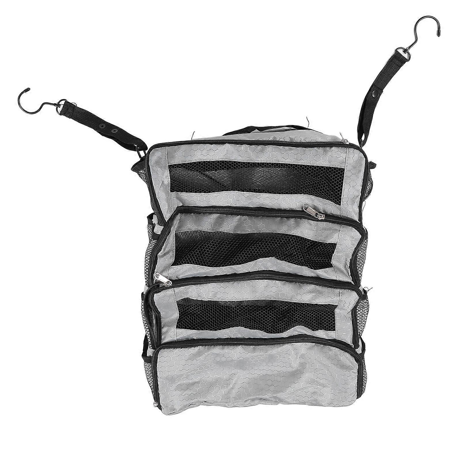 Foldable Suitcase Organizer Travel Packing Cubes Set Portable Carry On Luggage Compression Bag with Hanging Design Gray