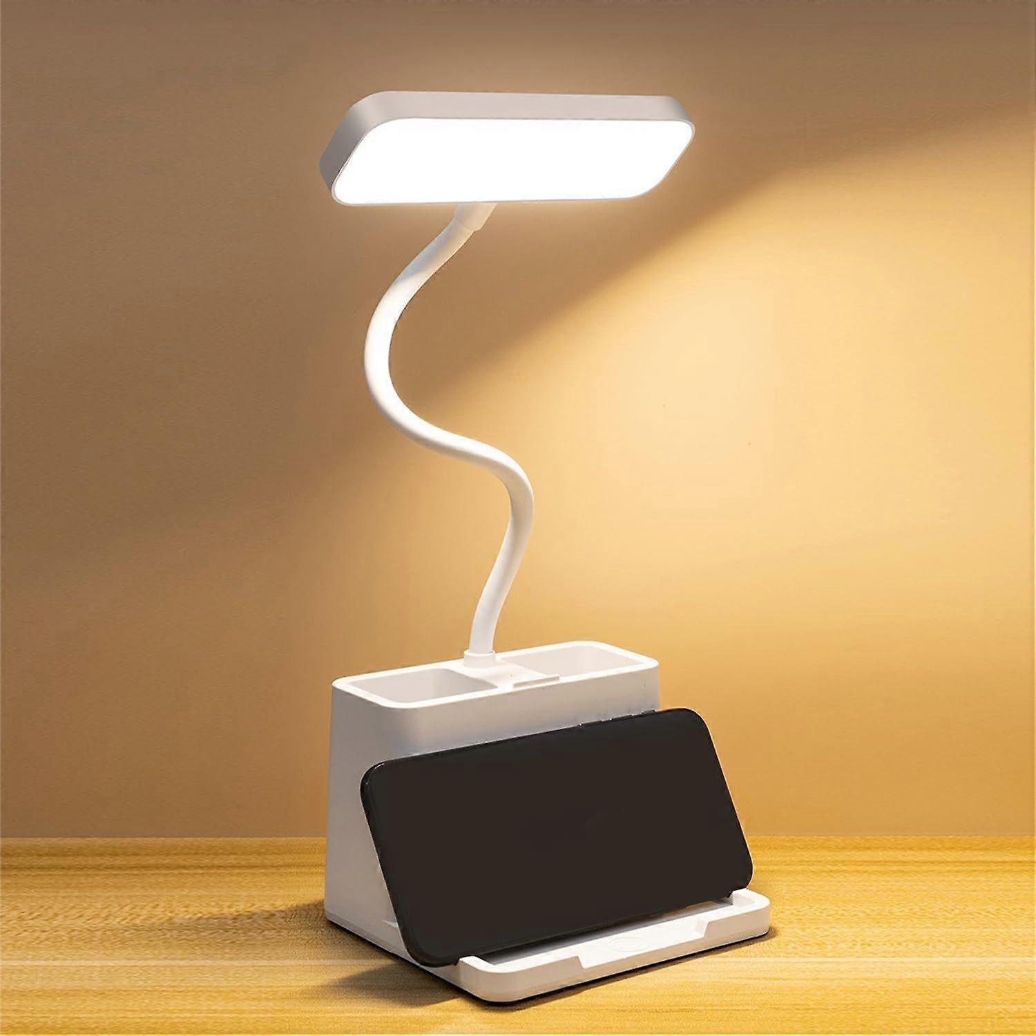 Led Desk Lamp With Stepless Dimming & Touch Switch, Flexible Gooseneck Eye-Caring Table Light, Usb R