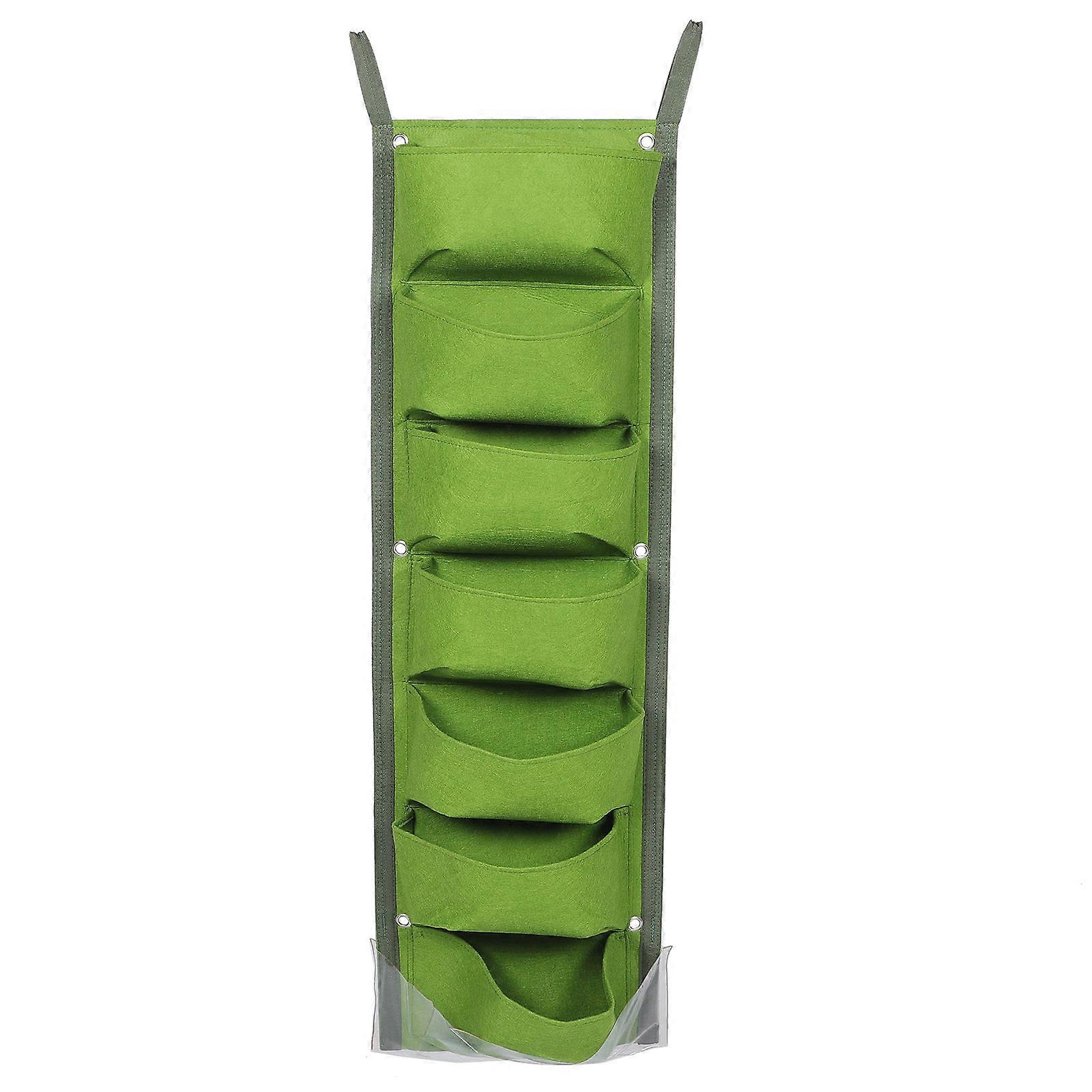 Hanging Vertical Planting Bag Small Space Gardening Green Durable Polyester for Drainage Function 1Pcs