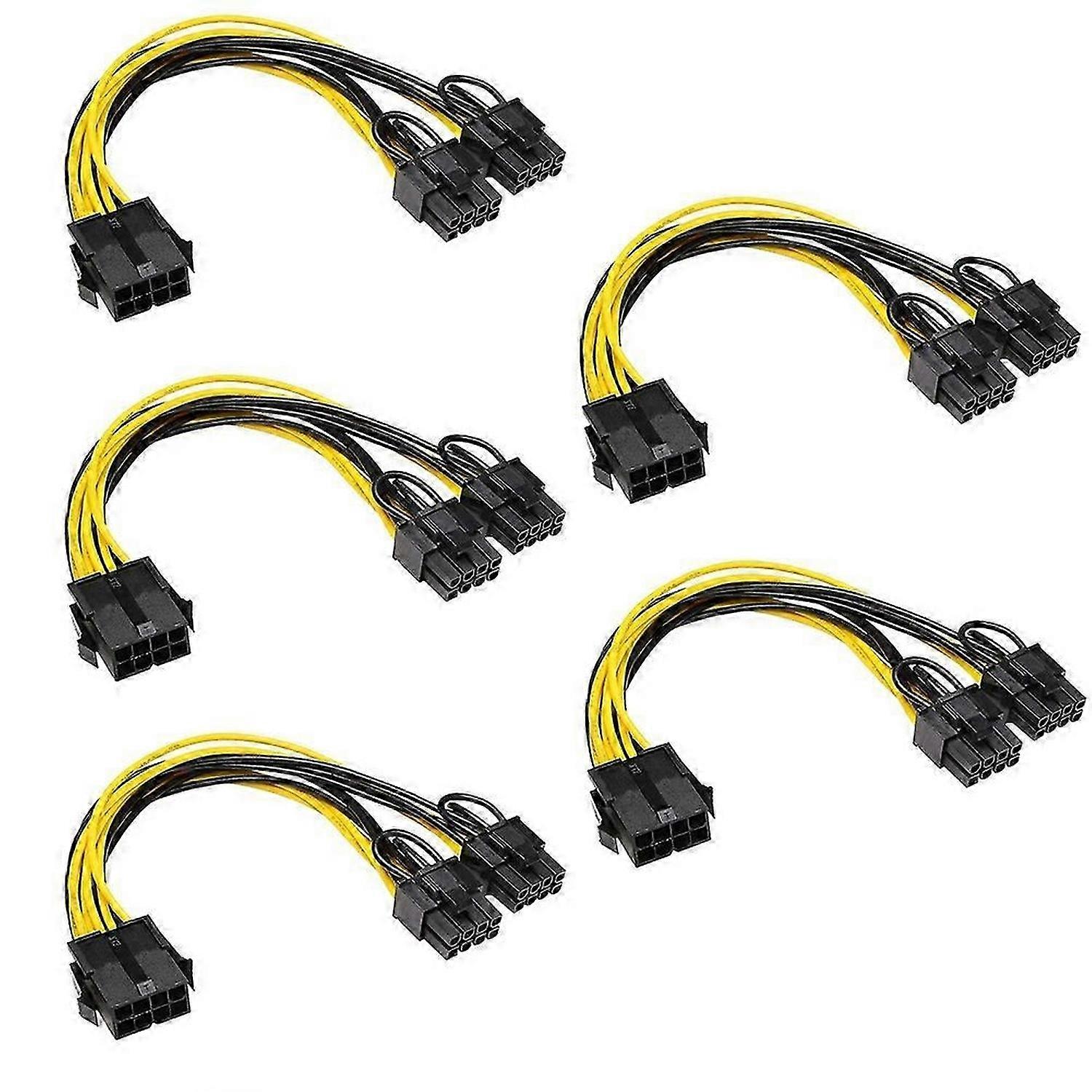 5 Pack CPU 8Pin to 2X 8 Pin (6+2) Power Data Cable for Miner Double PCI-E PCIE 8Pin Power Supply Spl