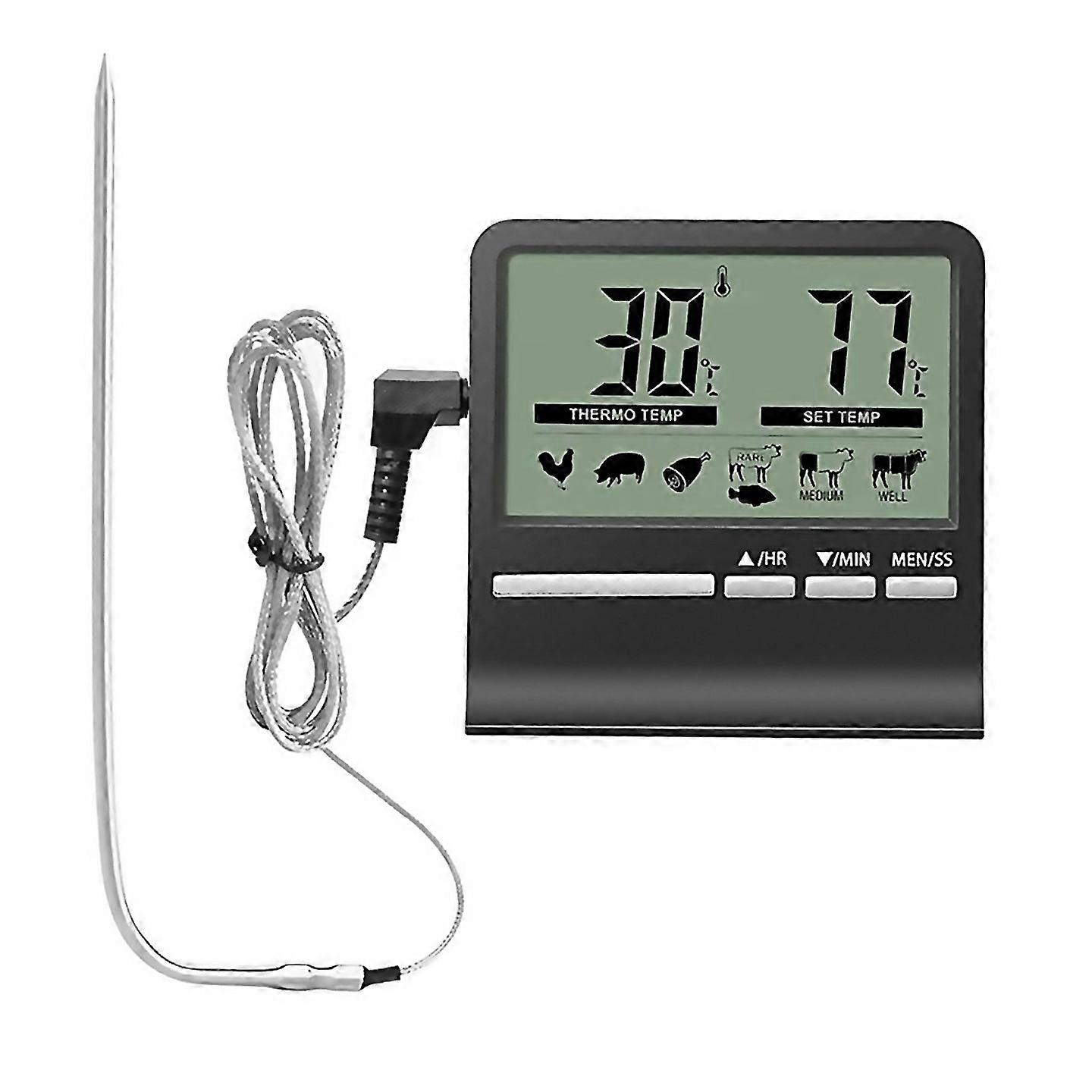For Kitchen Digital Cookingthermometer Meat Food Temperature For Oven Bbq Grill Timer Function With