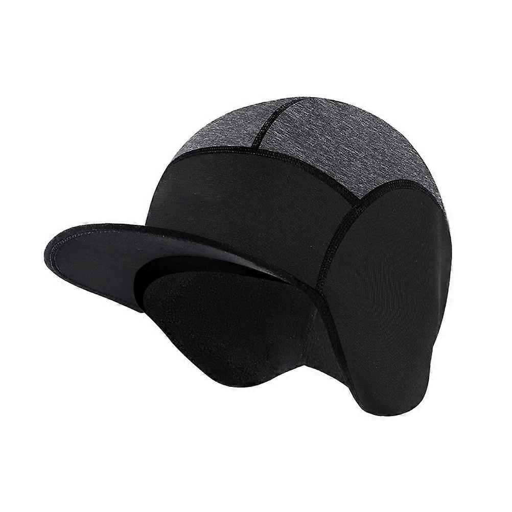 Black Windproof Cycling Beanie for Wearing Use with Ear Protection