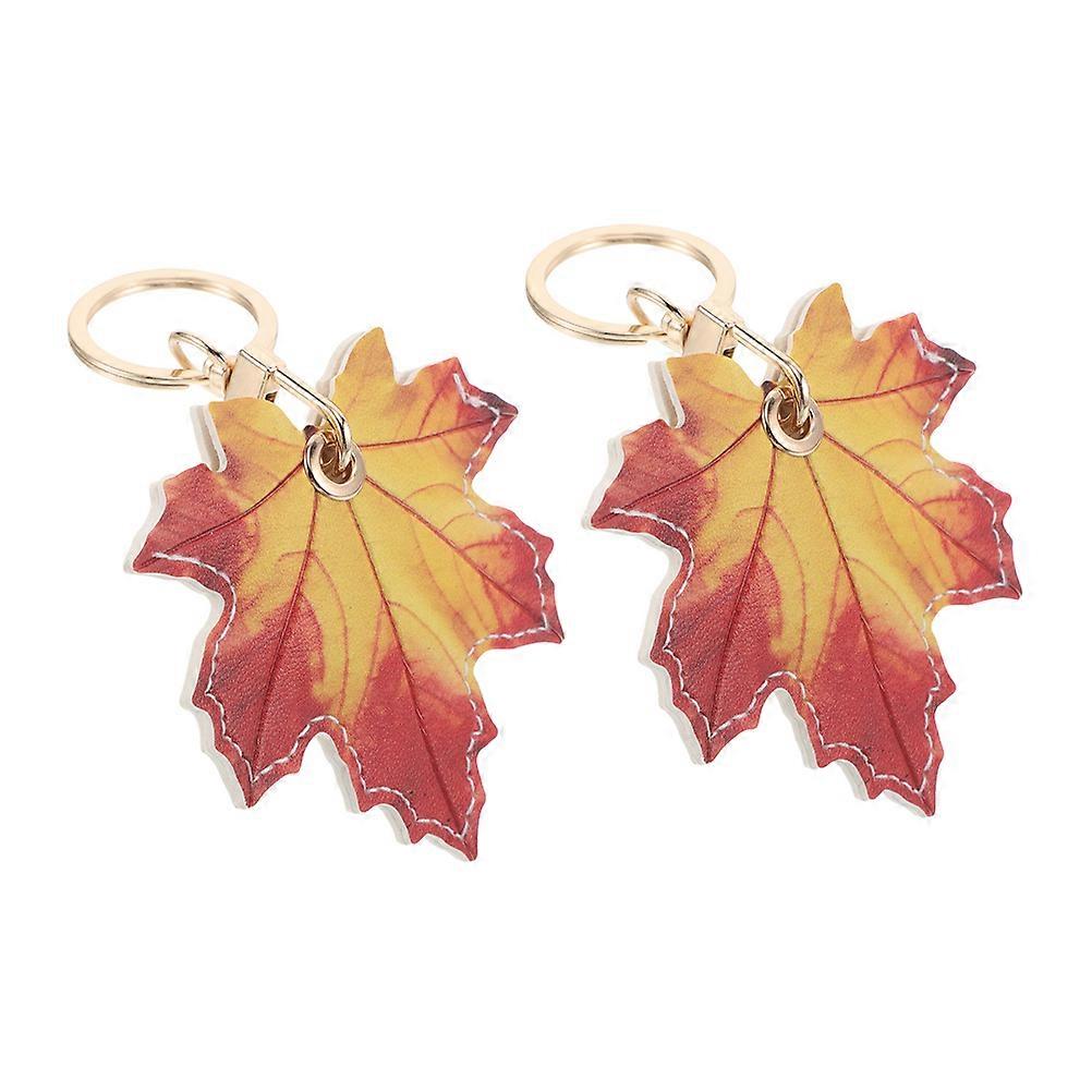 Cute Car Keychain with Leaf Cover for Decoration 8Pcs Multi Color PU