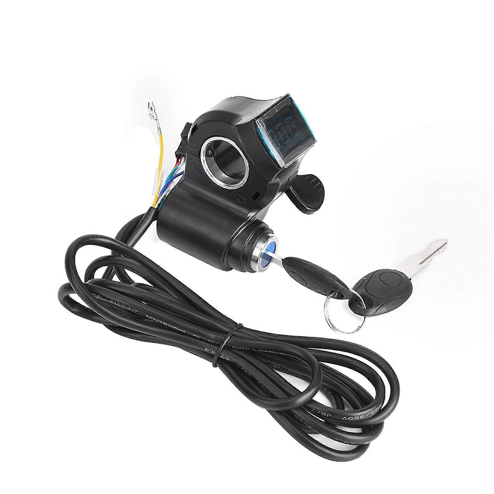 EBike Thumb Throttle LCD Display Digital Battery Voltage Power Switch for Electric Vehicle