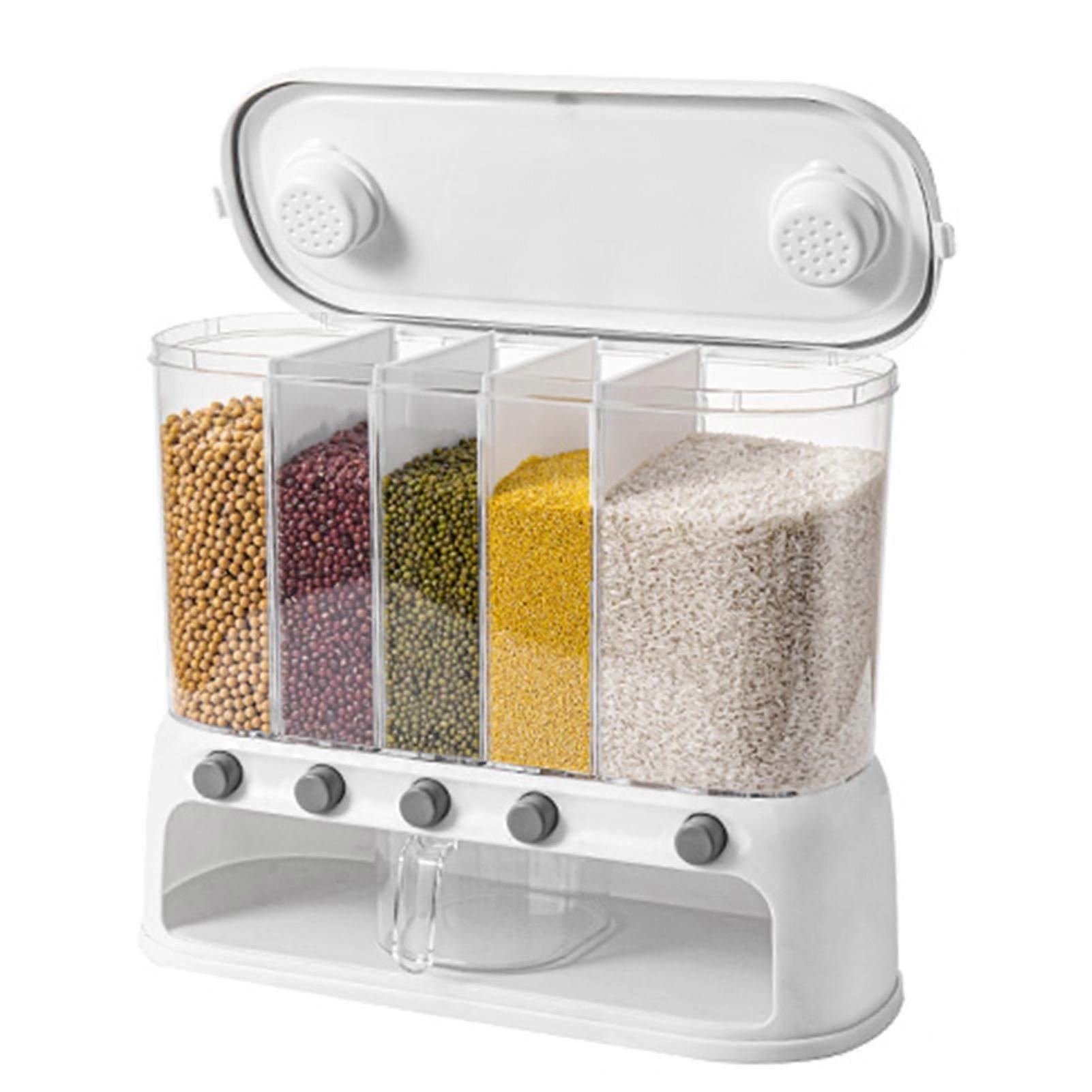Cereal Container Storage - 44lbs Countertop and Wall Mounted Cereal Dispenser, Dry Food Storage Box with Lids
