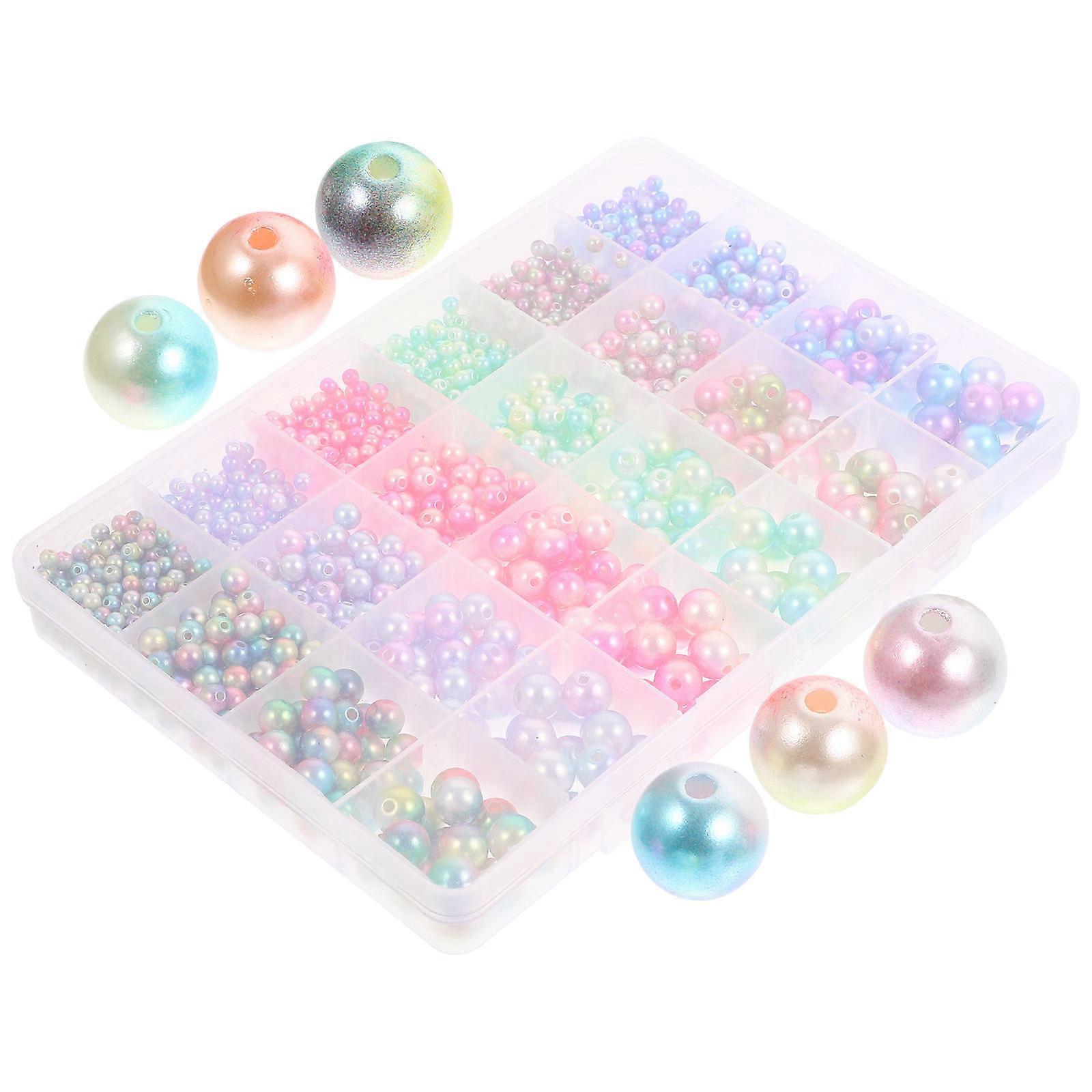 DIY Crafts Beads Round Faux Pearl Beads for DIY 3 Boxes Colorful Making